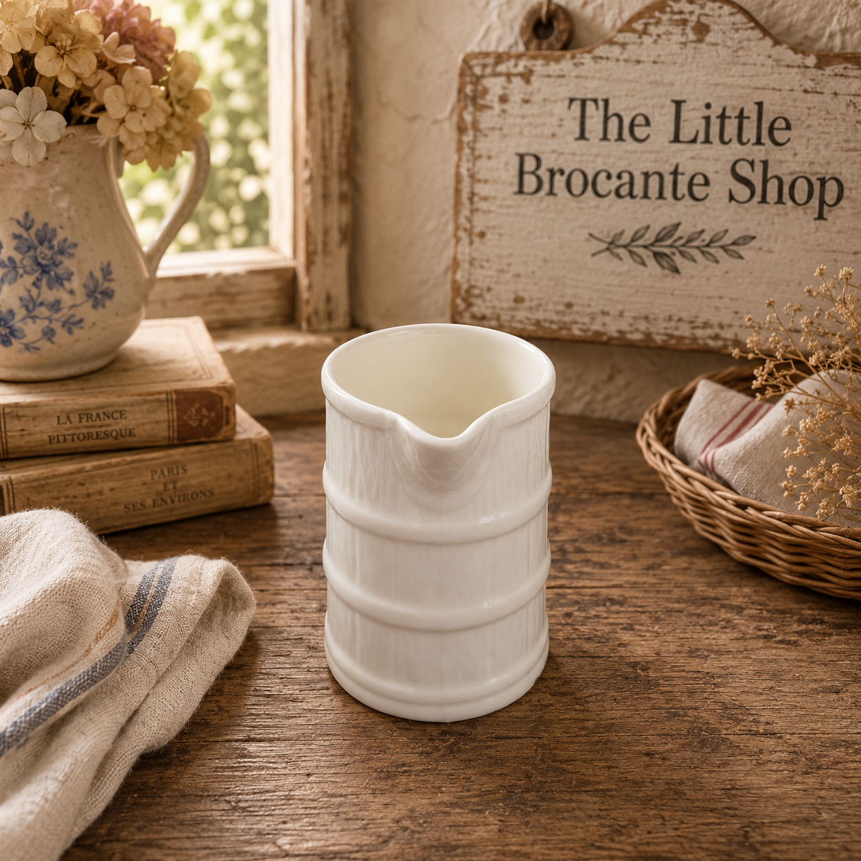 Royal Worcester Bone China Barrel Cream Jug | Made in England | White Country Kitchen Milk Jug photograph 3