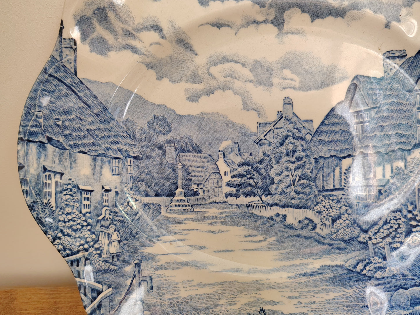 Vintage Johnson Bros Olde English Countryside Blue & White Ironstone Serving Platter | Made in England photograph 3