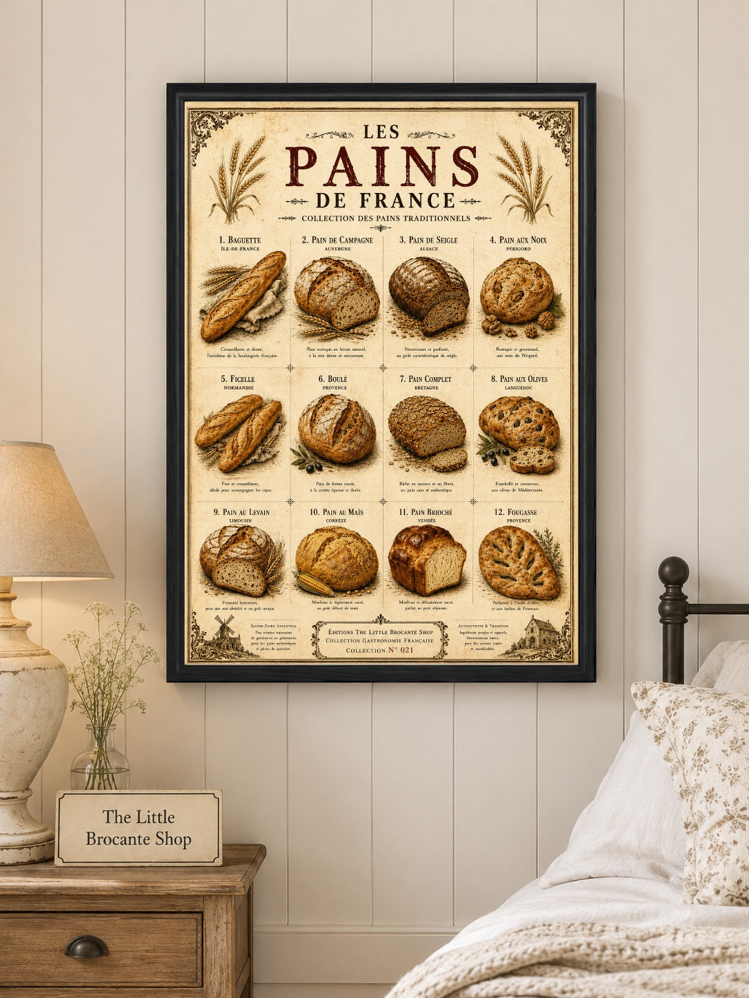 Les Pains de France | Vintage French Bread Collection | Rustic Bakery Kitchen Wall Art, French country wall artwork. – image 3