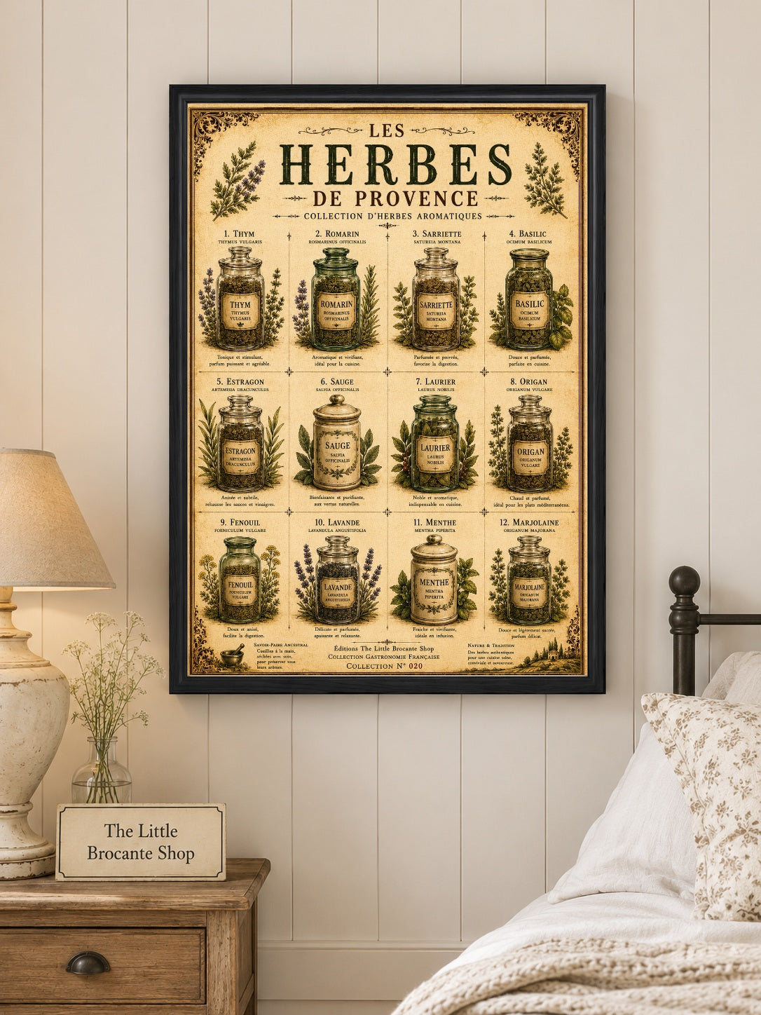 Les Herbes de Provence | Vintage French Herb Collection | Botanical Kitchen Wall Art, French country wall artwork. – image 3