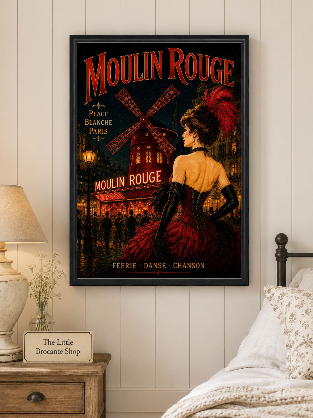 Moulin Rouge – Vintage-Inspired Paris Cabaret Print | Belle Époque Montmartre Wall Art, Belle Époque, Parisian, French Vintage, Art Nouveau, Montmartre, Maximalist, Eclectic, Brocante, Romantic, Dark Academia, Old World Luxury, Theatrical wall artwork.