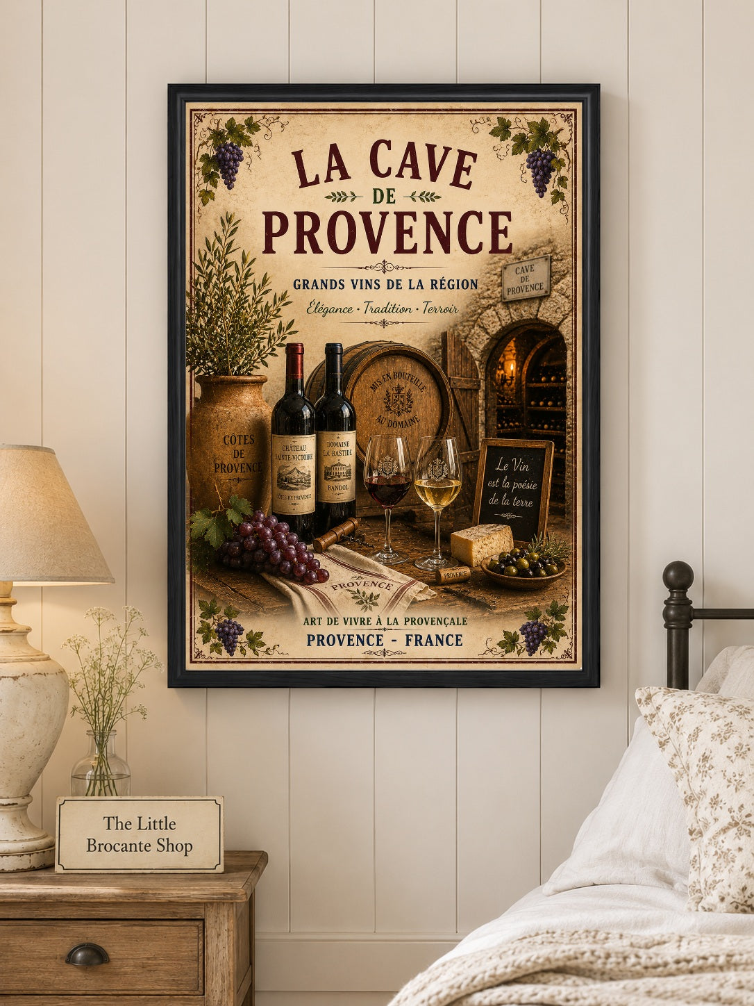 La Cave de Provence – Vintage French Wine Cellar Print, French Country
Provence
French Provincial
Rustic Farmhouse
Vineyard Style
Mediterranean
Brocante
Vintage European
Country Cottage
Rustic Chic
Traditional
Timeless Classic wall artwork.