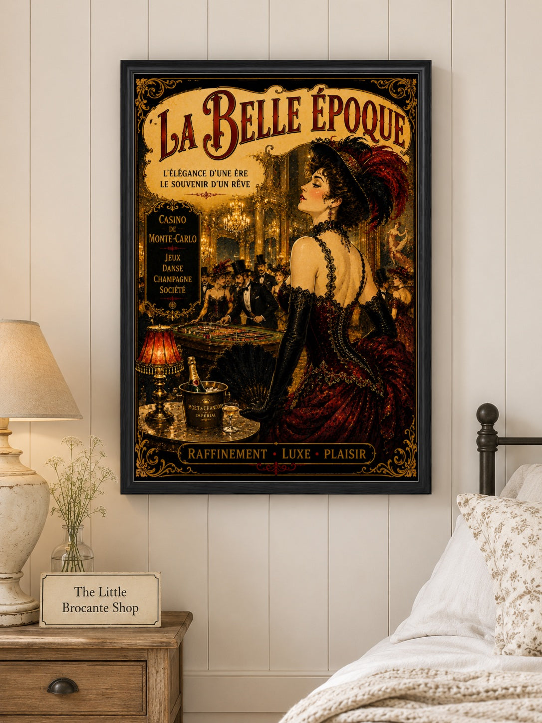 La Belle Époque Monte-Carlo Casino Print, Belle Époque, French Riviera, Parisian, Art Nouveau, French Vintage, Maximalist, Eclectic, Brocante, Old World Luxury, Romantic, Dark Academia, Traditional European wall artwork.