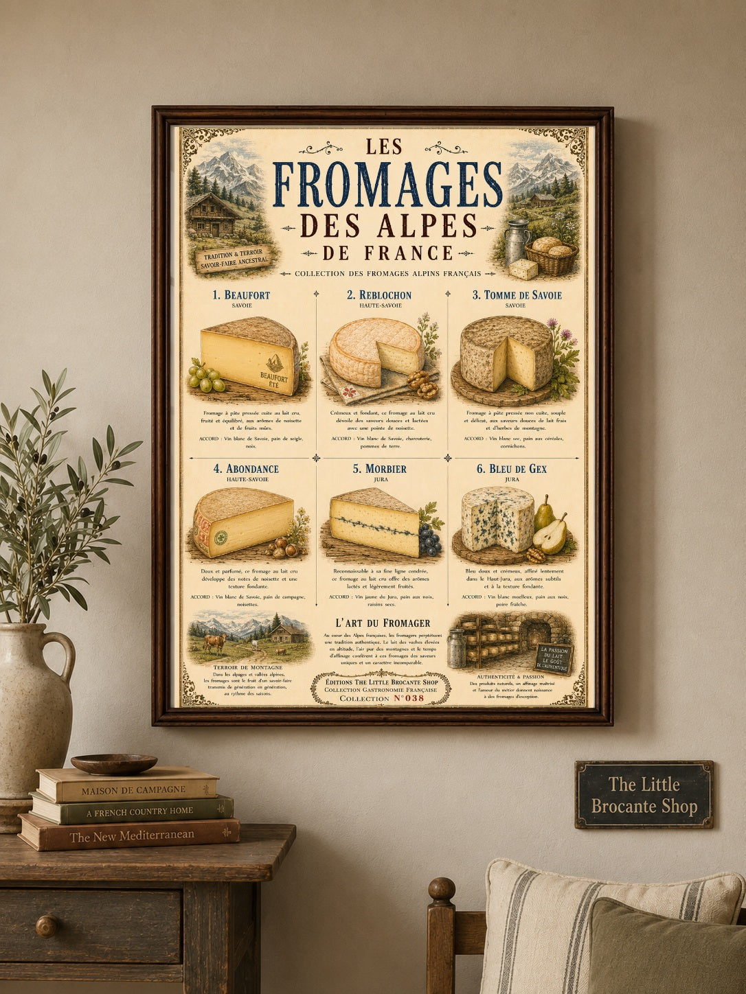 French Alpine Cheese Print (unframed) | Les Fromages des Alpes | French Kitchen Wall Art