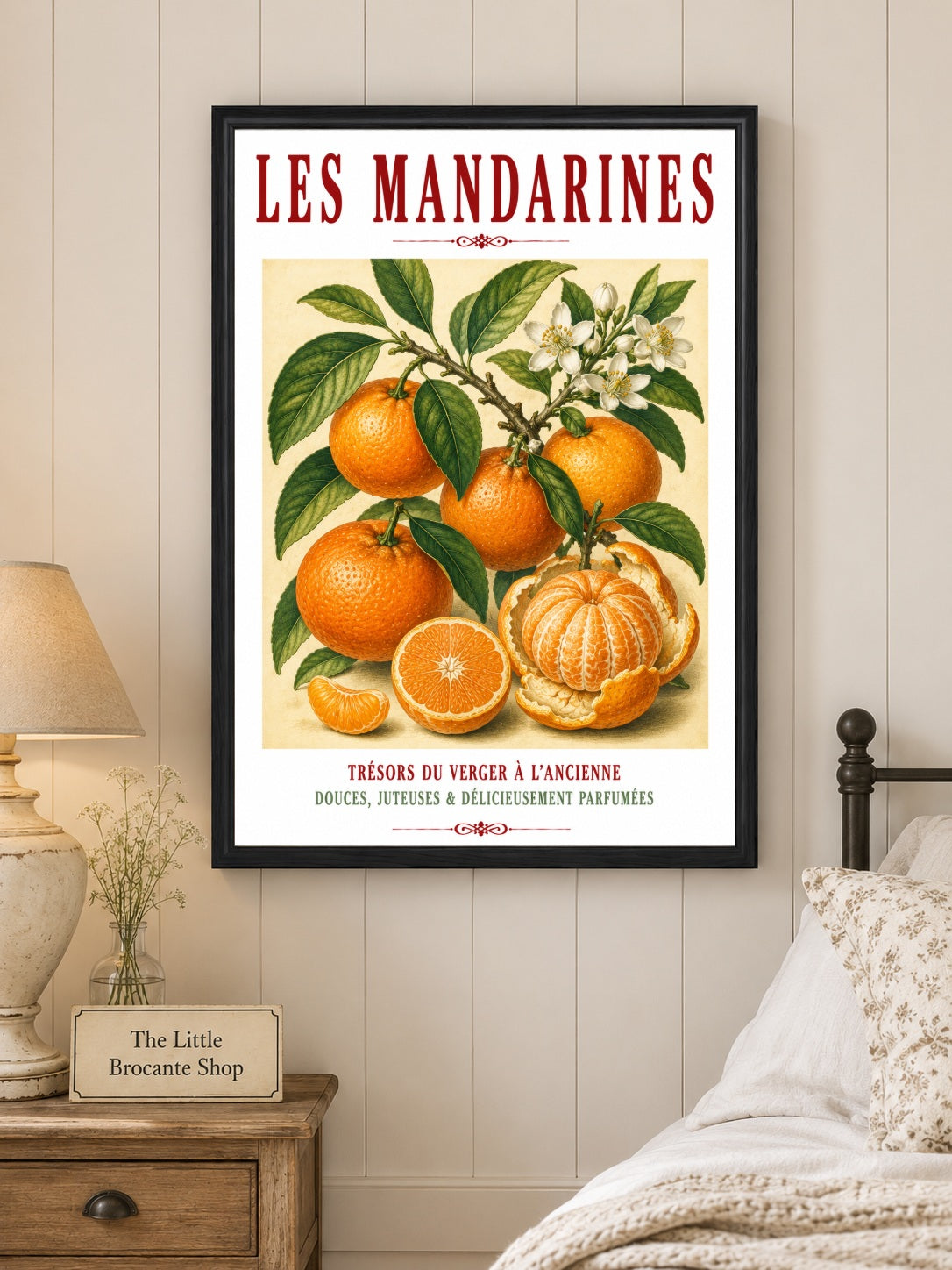 Illustrated French Mandarin Print | French Kitchen Wall Art, Illustrated French, Botanical, French Country, Mediterranean, Citrus Illustration, French Kitchen, Country Kitchen, Cottage Style, Botanical Wall Art wall artwork.