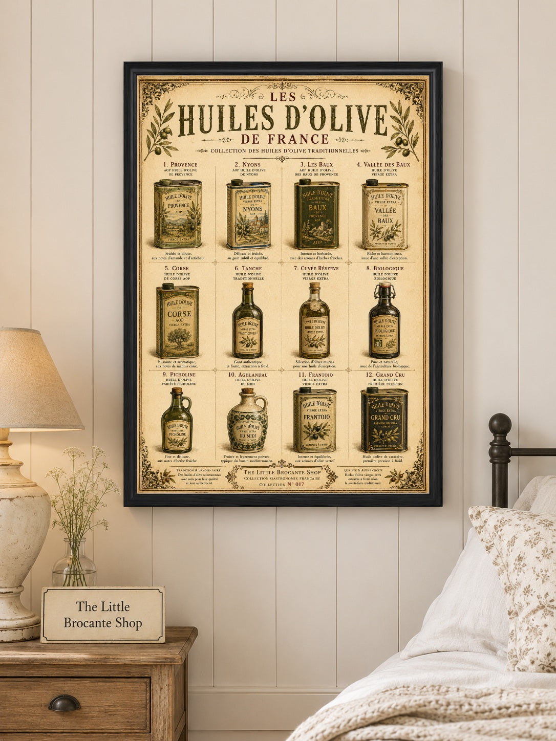 Les Huiles d'Olive de France | Vintage French Olive Oil Collection | French Country Kitchen Wall Art, French country wall artwork. – image 3