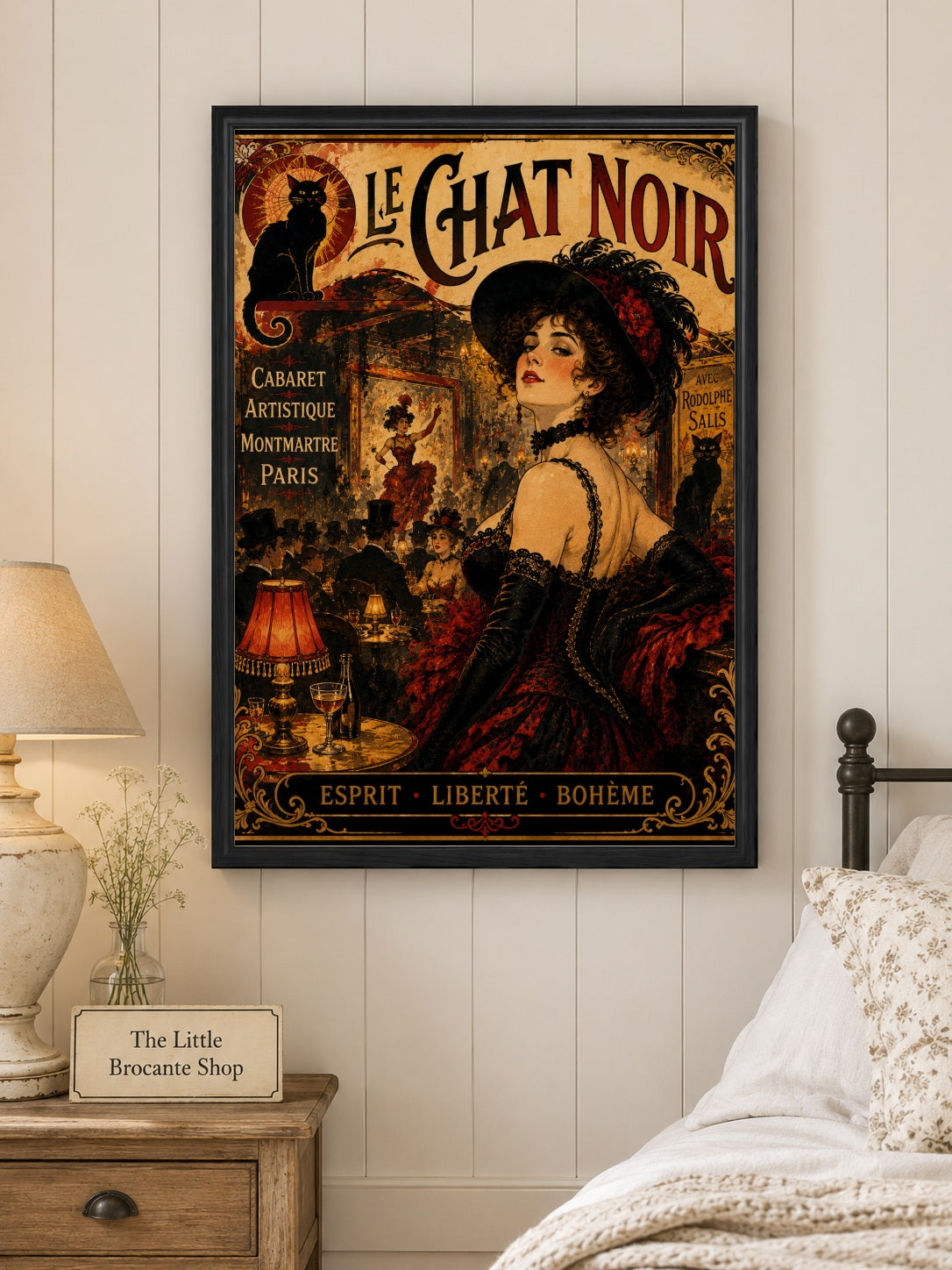 Le Chat Noir – Vintage-Inspired Paris Cabaret Print | Montmartre Belle Époque Wall Art, Belle Époque, Parisian, Art Nouveau, French Vintage, Montmartre, Maximalist, Eclectic, Brocante, Bohemian, Dark Academia, Old World, Romantic, Theatrical wall artwork.