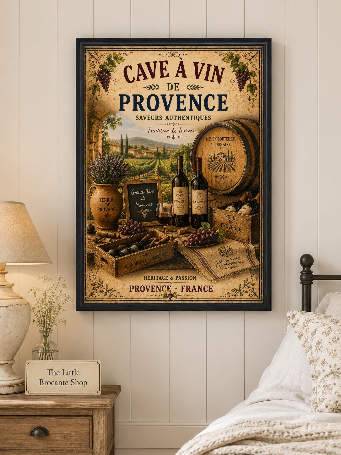 Cave à Vin de Provence – Vintage French Wine Cellar, French Country
Provence
Rustic Farmhouse
Brocante
Mediterranean
Country House
Rustic Chic
Vintage European
Traditional
French Provincial
Old World
Continental
Industrial Rustic
Wine Cellar Style wall artwork.