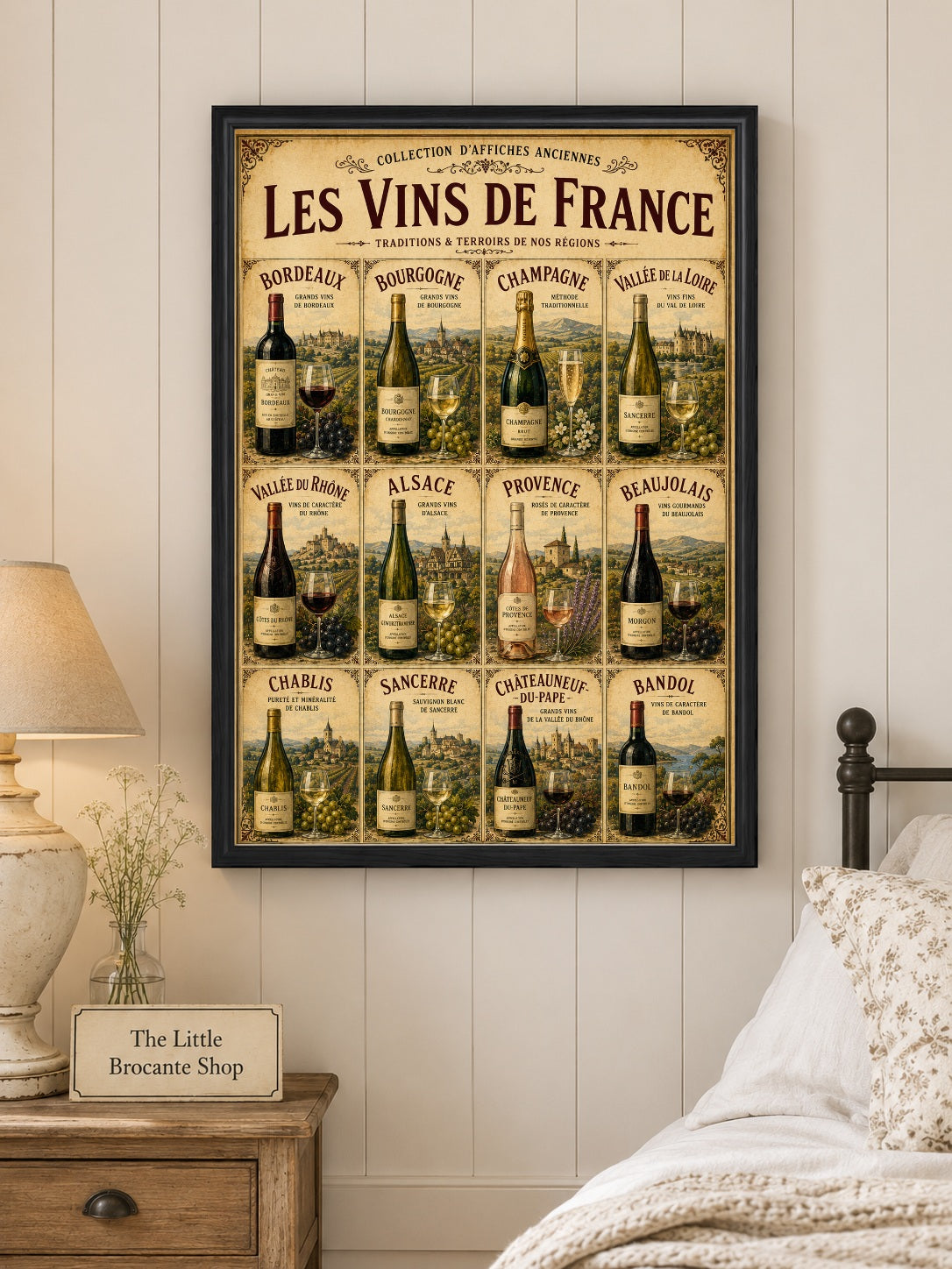 Les Vins de France | Vintage French Wine Regions Collection | French Gastronomy Wall Art, French country wall artwork. – image 3