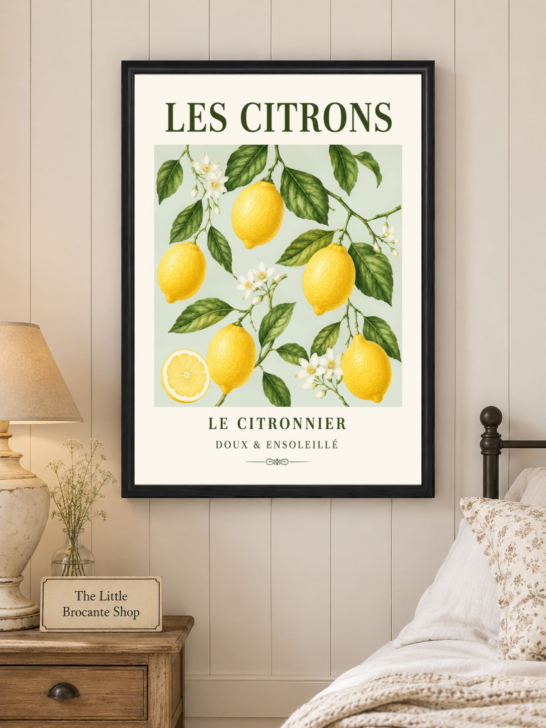 Les Citrons – Illustrated French Lemon Print | French Kitchen Wall Art, Illustrated French, Botanical, French Country, Country Kitchen, Mediterranean, Fruit Illustration, Cottage Style wall artwork.