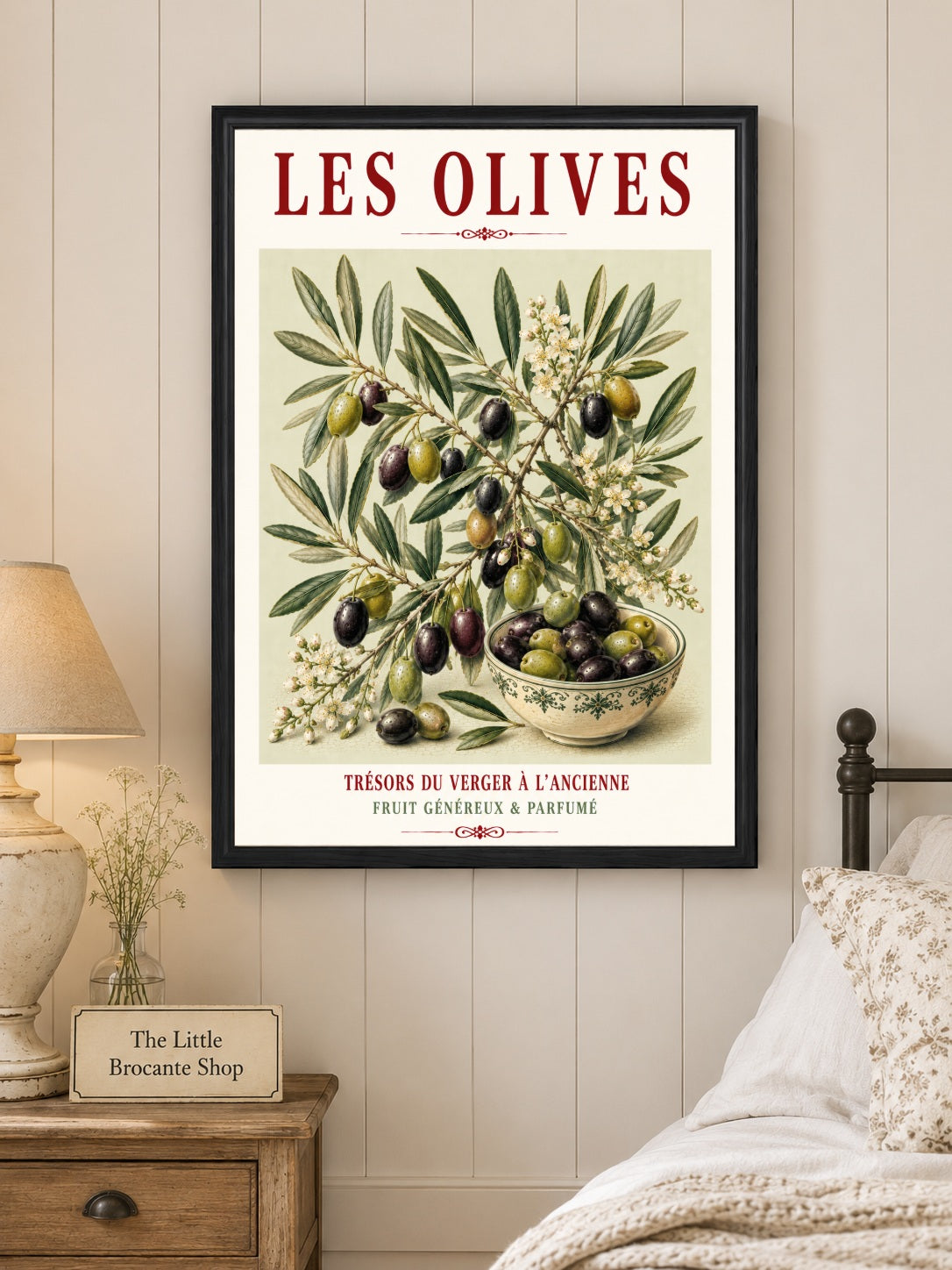 Illustrated French Olive Print | Mediterranean Kitchen Wall Art, Illustrated French, Botanical, French Country, Provençal, Mediterranean, Olive Grove, French Kitchen, Country Kitchen, Rustic European, Botanical Wall Art wall artwork.