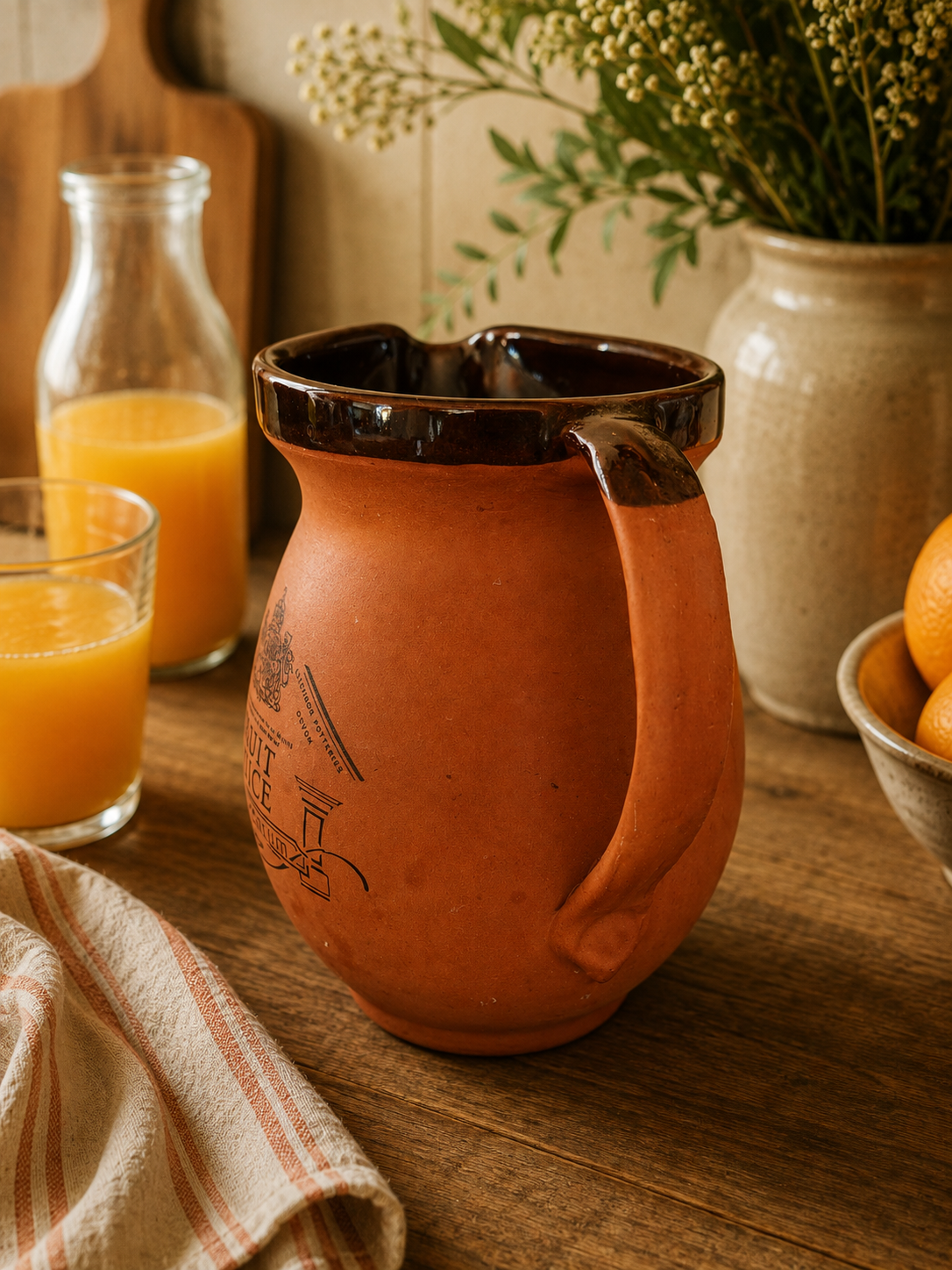 Vintage Royal Barum Ware Fruit Juice Jug – C.H. Brannam Devon Pottery photograph 3