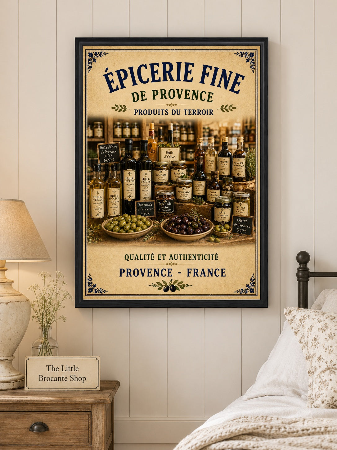 Épicerie Fine de Provence – Vintage French Delicatessen, French Country
Provence
Rustic Farmhouse
Brocante
Cottagecore
Mediterranean
Country Kitchen
Rustic Chic
Vintage European
Traditional
French Provincial
Old World
Continental
Artisan Food Store Style wall artwork.