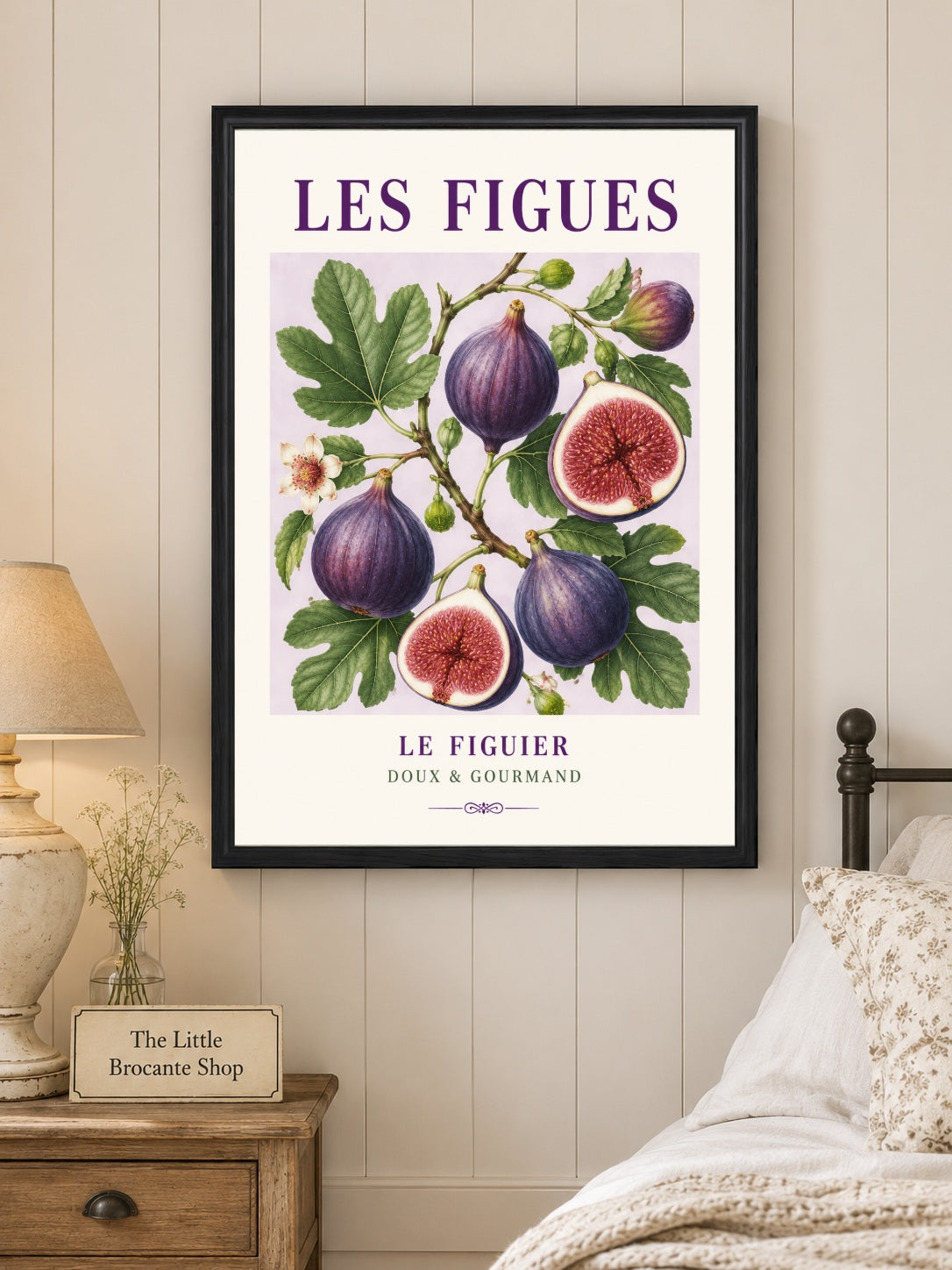 Les Figues – Illustrated French Fig Print | French Kitchen Wall Art, Illustrated French, Botanical, French Country, Mediterranean, Provençal, Fruit Illustration, Country Kitchen, Cottage Style wall artwork.