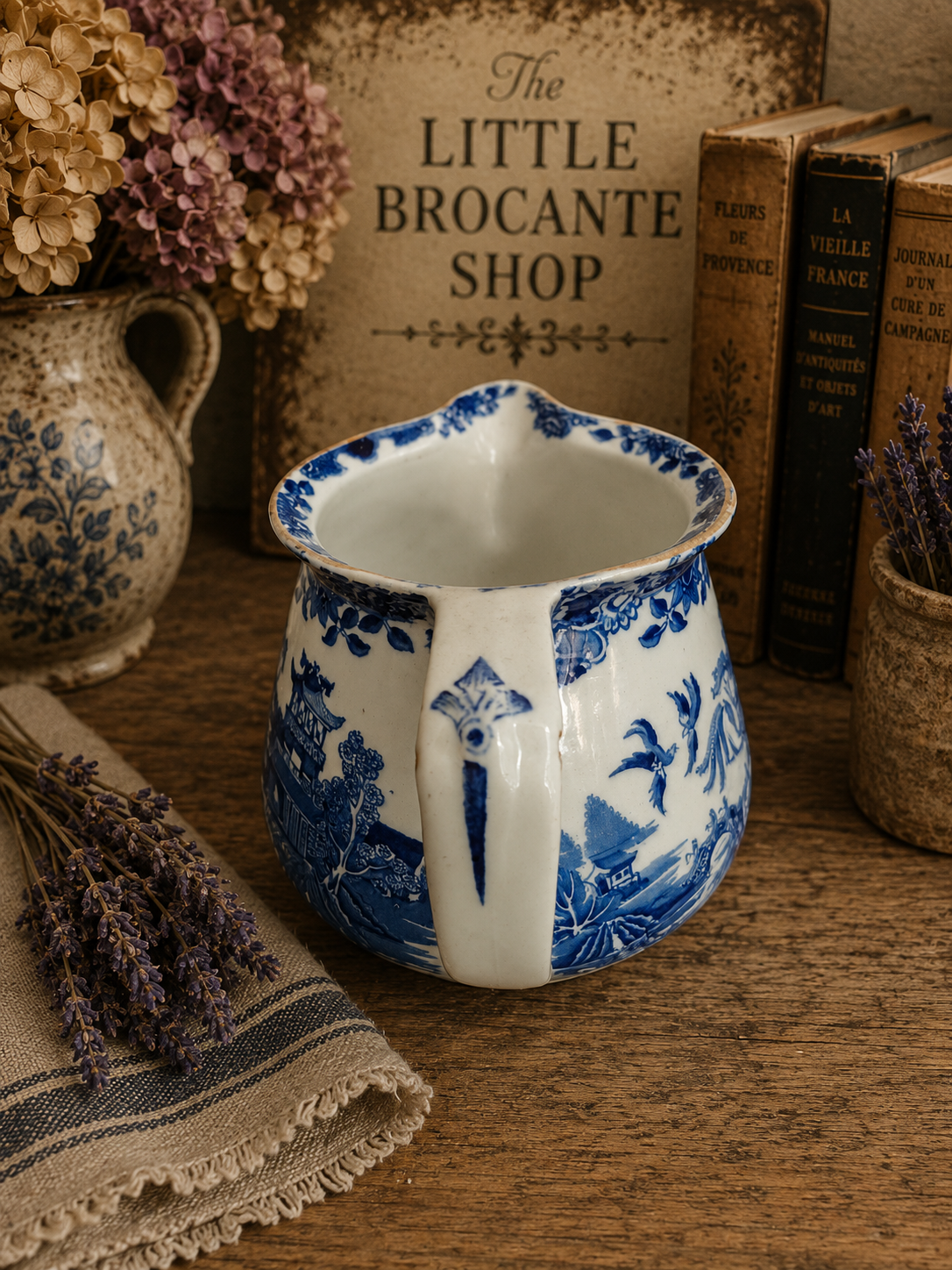 Vintage Burleigh Blue Willow Milk Jug | English Transferware Cream Pitcher | Staffordshire Pottery photograph 4