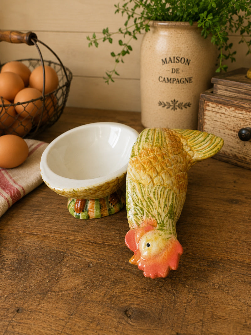 Vintage Ceramic Hen Egg Holder – Hand‑painted, Lidded Dish photograph 4