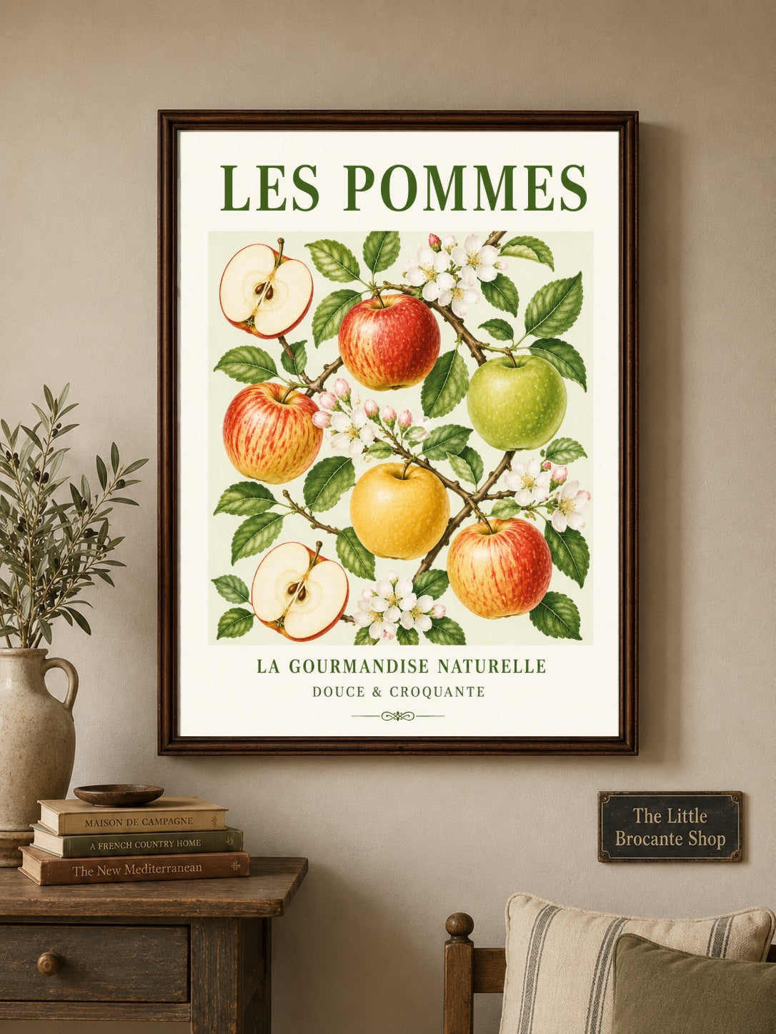 French Apples Illustrated Print - Les Pommes | French Kitchen Wall Art  Unframed Art Print