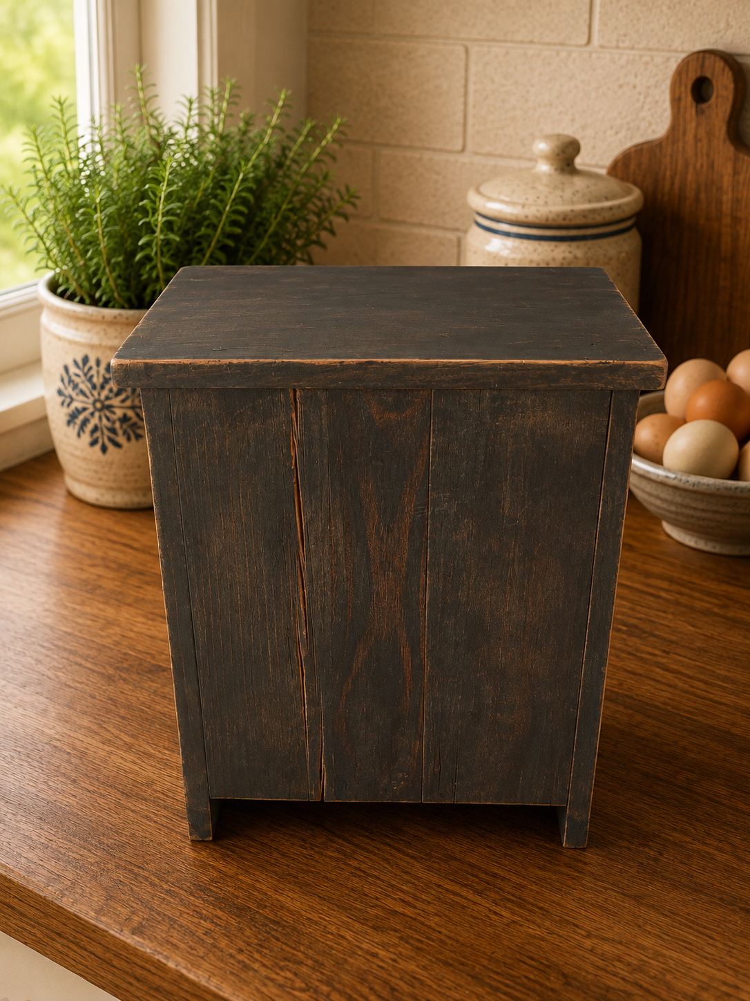 Vintage Style Wooden Egg Cupboard – Rustic 12 Egg Farmhouse Kitchen Cabinet photograph 4