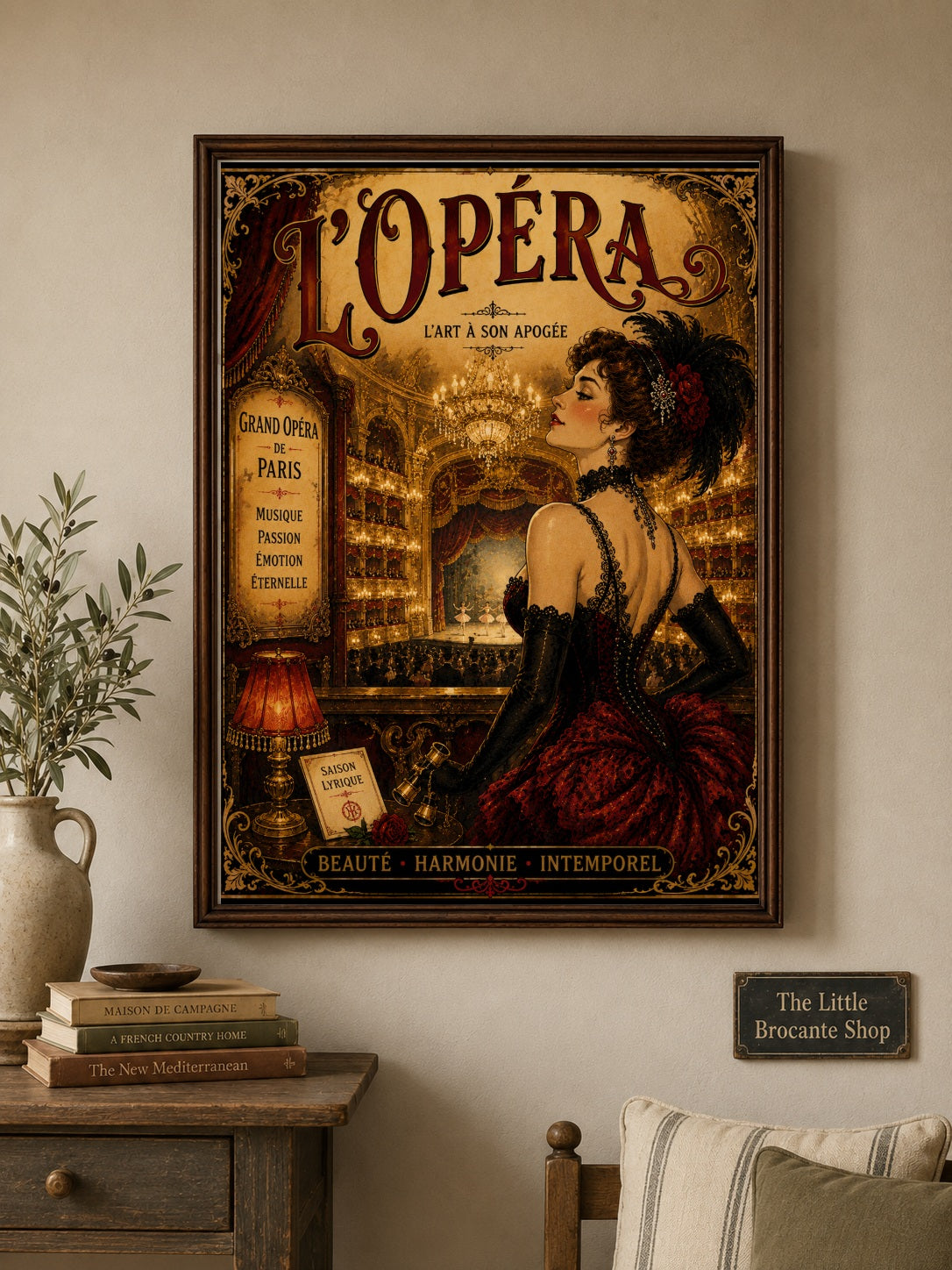 L’Opéra – Vintage-Inspired Paris Opera Print | Belle Époque French Theatre Wall Art, Belle Époque, Parisian, French Vintage, Art Nouveau, Maximalist, Eclectic, Romantic, Brocante, Old World Luxury, Dark Academia, Traditional European, Theatrical Interiors wall artwork.