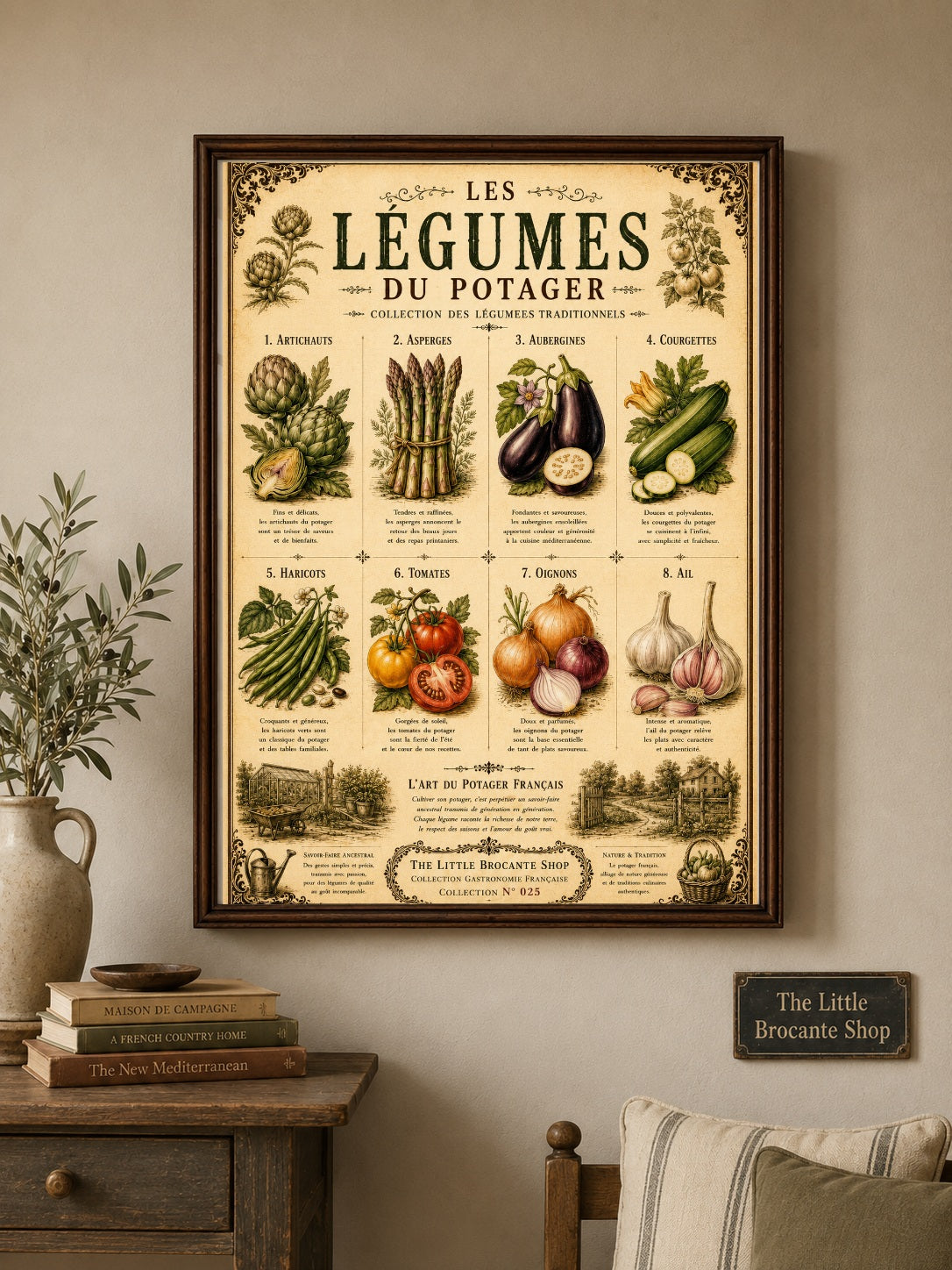 Les Légumes du Potager | Vintage French Vegetable Garden Collection | French Country Kitchen Wall Art Print, French country wall artwork. – image 4