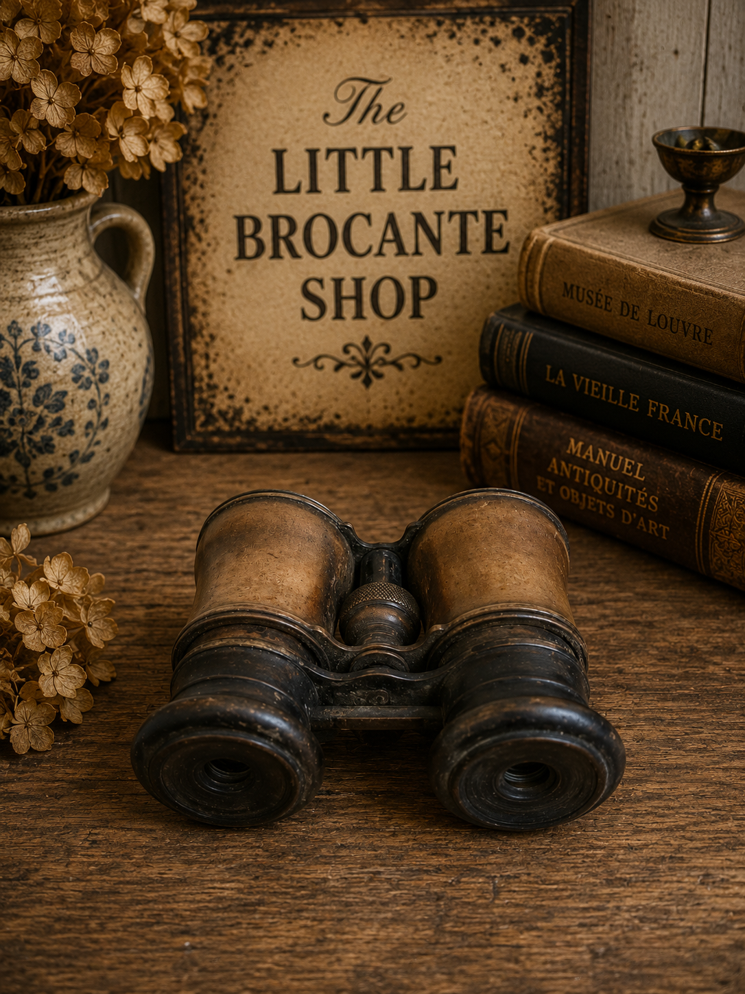 Antique French Brass Field Binoculars – Victorian Opera Glasses with Original Patina photograph 4