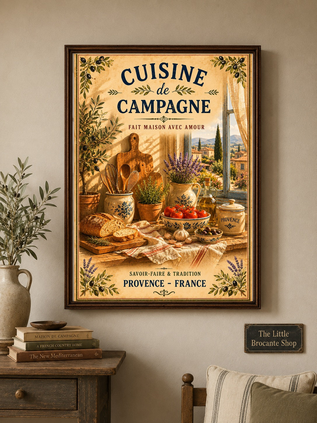 Cuisine de Campagne – Vintage French Country Kitchen, French Country
Provence
Rustic Farmhouse
Brocante
Cottagecore
Mediterranean
Country Kitchen
Rustic Chic
Vintage European
Traditional
French Provincial
Shabby Chic
Old World
Continental wall artwork.