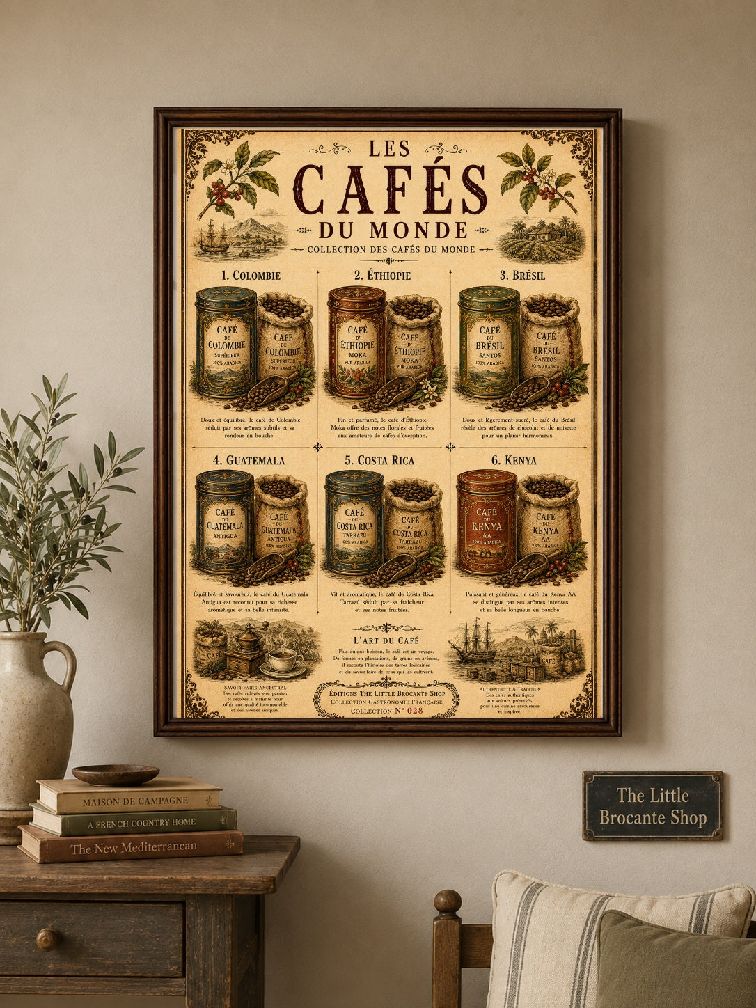 Les Cafés du Monde Vintage Coffee Print | French Coffee Wall Art | Coffee Lover Kitchen Poster, French country wall artwork. – image 4