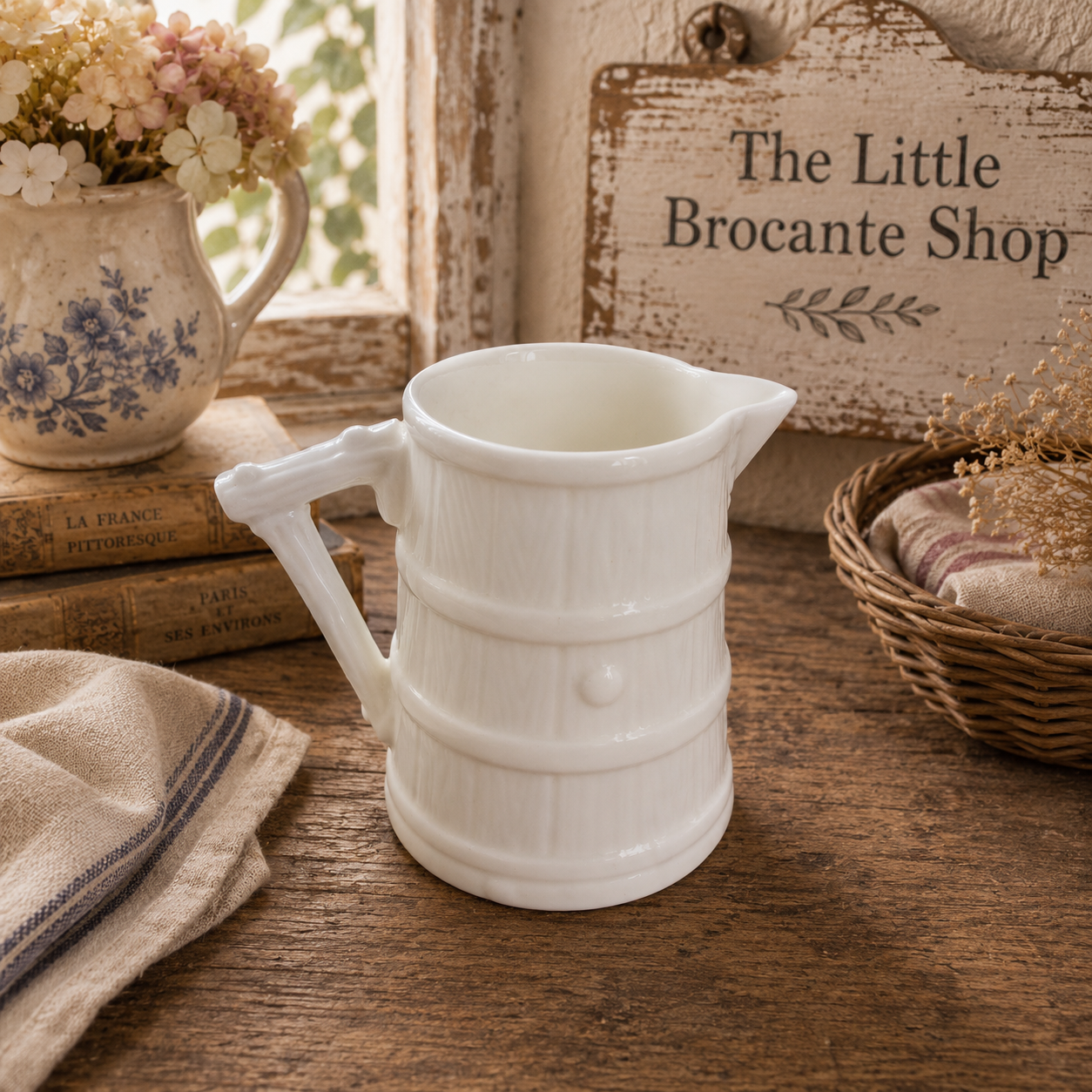 Royal Worcester Bone China Barrel Cream Jug | Made in England | White Country Kitchen Milk Jug photograph 4