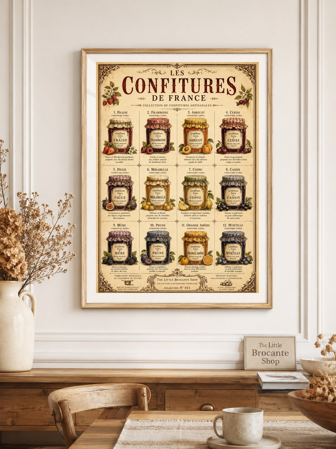Les Confitures de France | Vintage French Artisan Jam Collection | French Country Kitchen Wall Art, French country wall artwork. – image 5