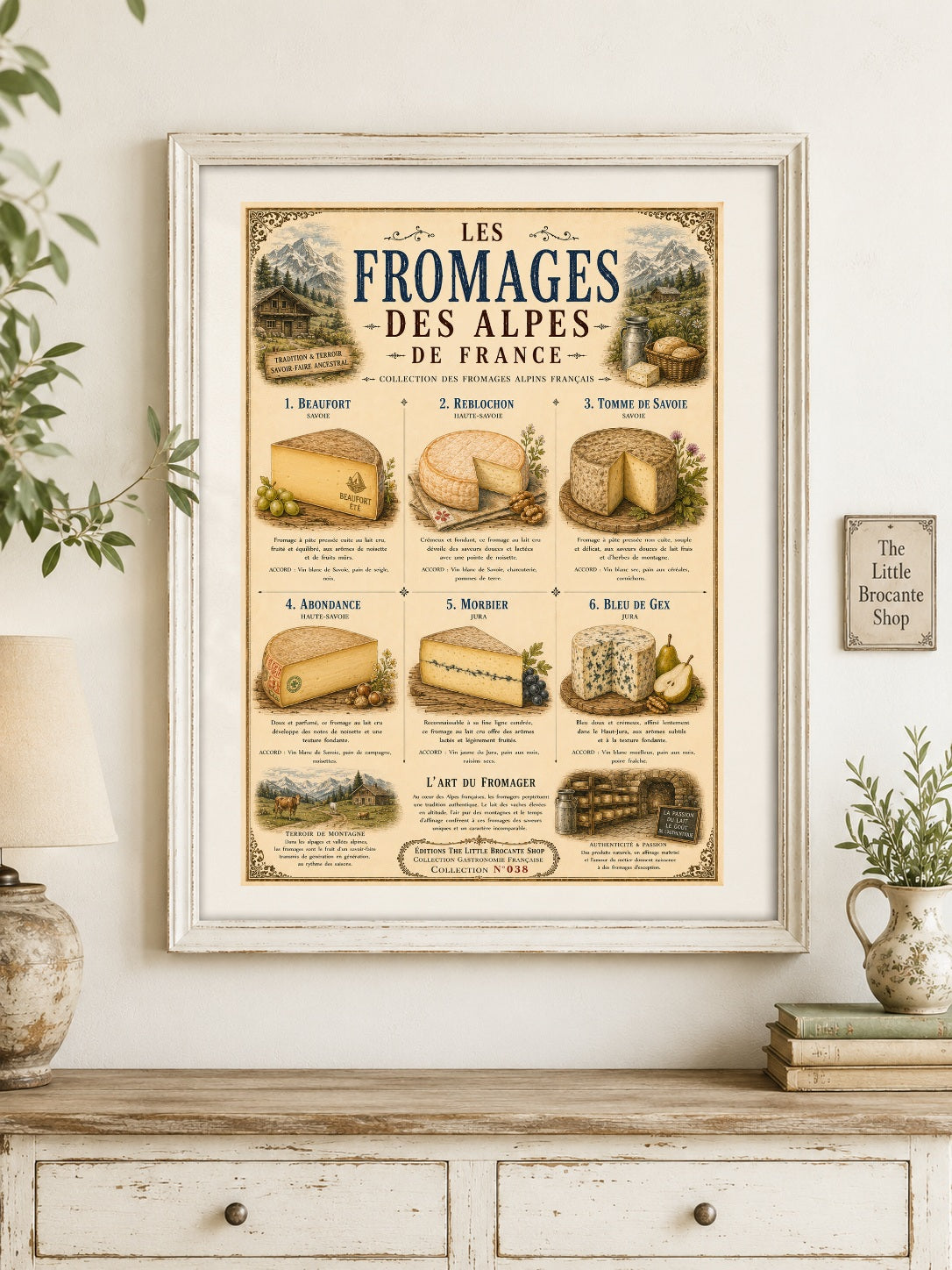 French Alpine Cheese Print (unframed) | Les Fromages des Alpes | French Kitchen Wall Art