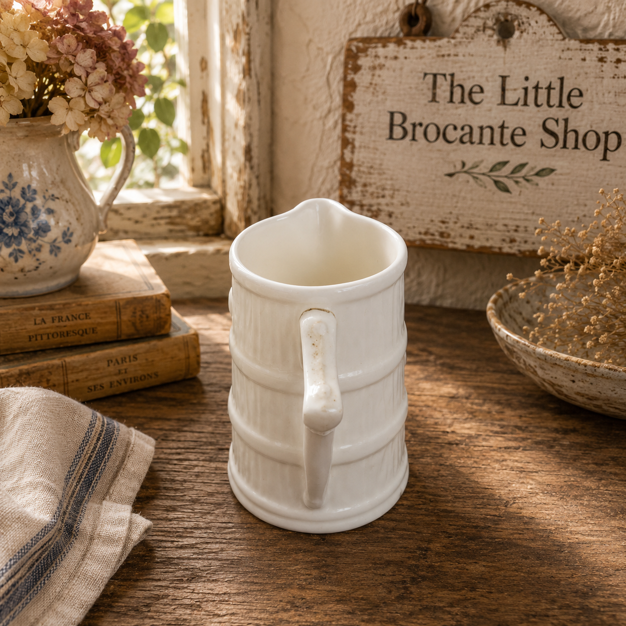 Royal Worcester Bone China Barrel Cream Jug | Made in England | White Country Kitchen Milk Jug photograph 5