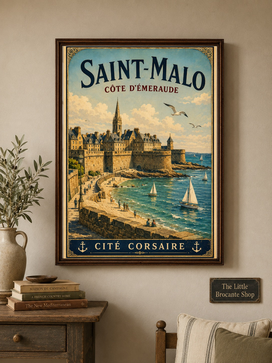 Saint-Malo – Côte d'Émeraude | Vintage Brittany Travel Print, Coastal
French Country
Breton
Nautical
Historic European
Vintage Travel
Cottage Style
Rustic Chic
Contemporary Classic
Scandinavian
Heritage Interiors
Timeless European wall artwork.