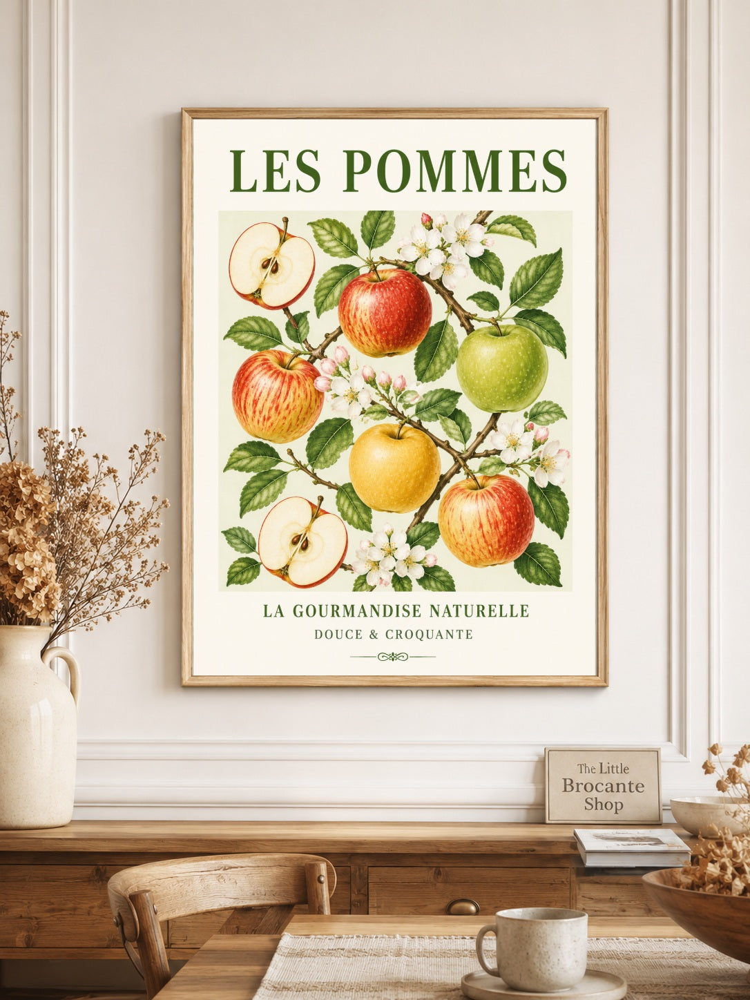 French Apples Illustrated Print - Les Pommes | French Kitchen Wall Art  Unframed Art Print
