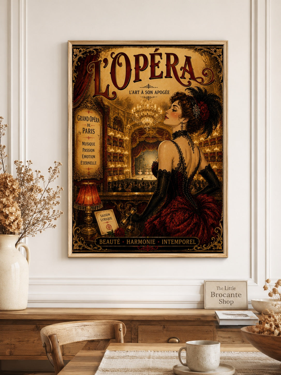 L’Opéra – Vintage-Inspired Paris Opera Print | Belle Époque French Theatre Wall Art, Belle Époque, Parisian, French Vintage, Art Nouveau, Maximalist, Eclectic, Romantic, Brocante, Old World Luxury, Dark Academia, Traditional European, Theatrical Interiors wall artwork.