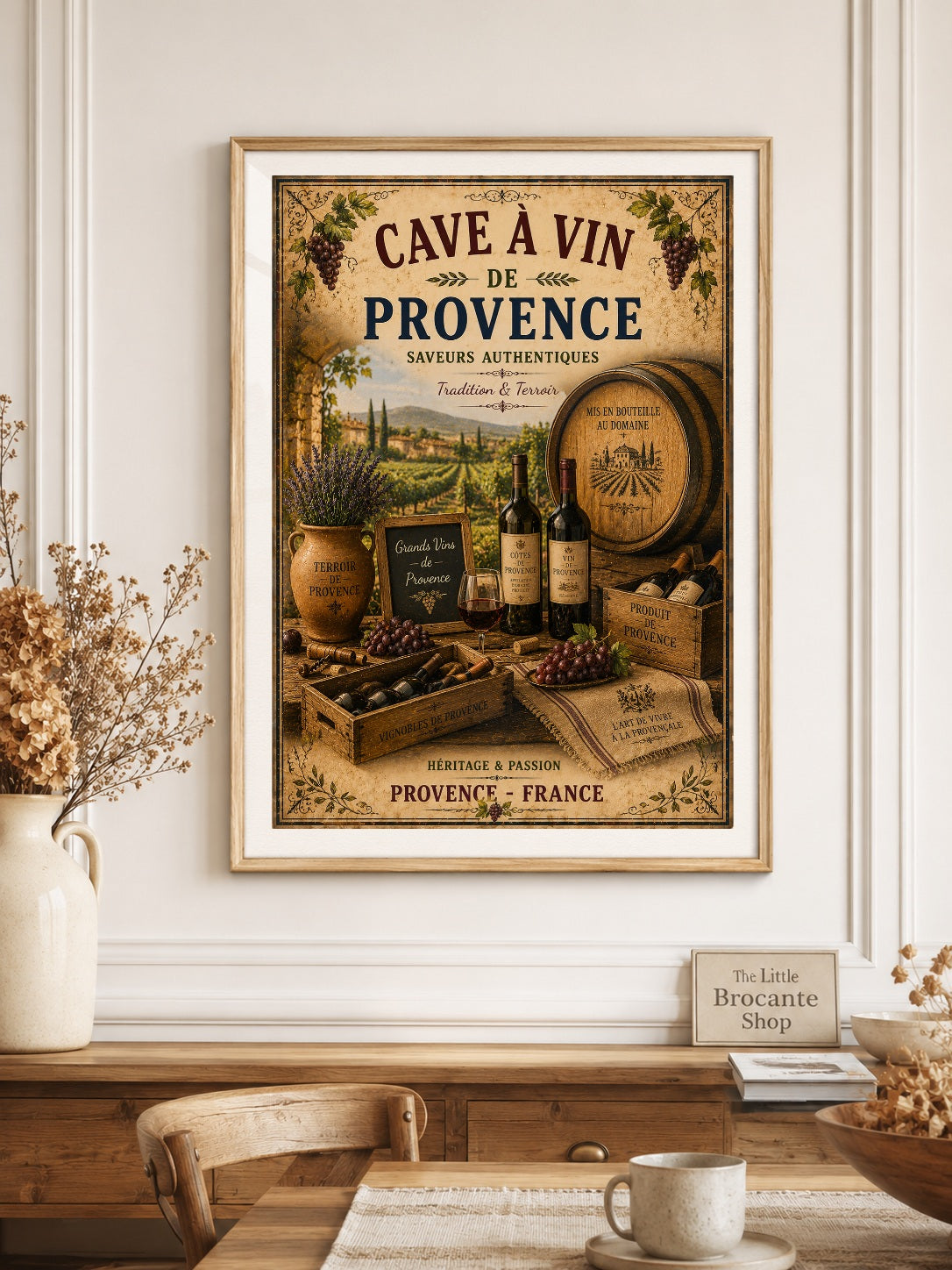 Cave à Vin de Provence – Vintage French Wine Cellar, French Country
Provence
Rustic Farmhouse
Brocante
Mediterranean
Country House
Rustic Chic
Vintage European
Traditional
French Provincial
Old World
Continental
Industrial Rustic
Wine Cellar Style wall artwork.