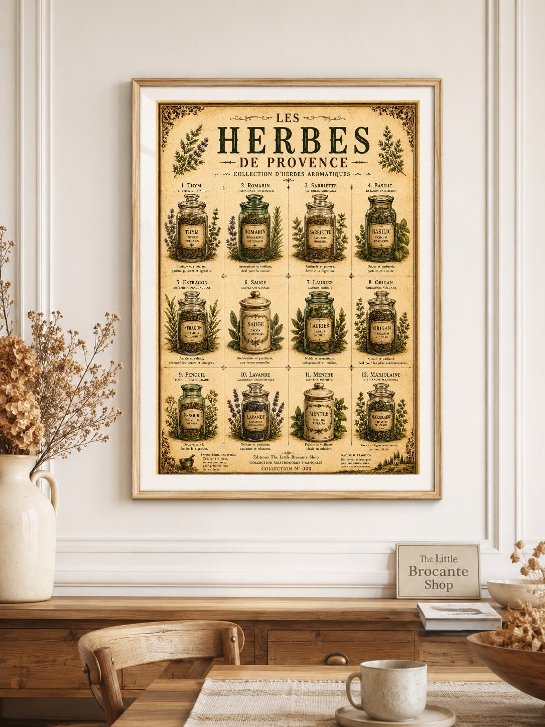 Les Herbes de Provence | Vintage French Herb Collection | Botanical Kitchen Wall Art, French country wall artwork. – image 5