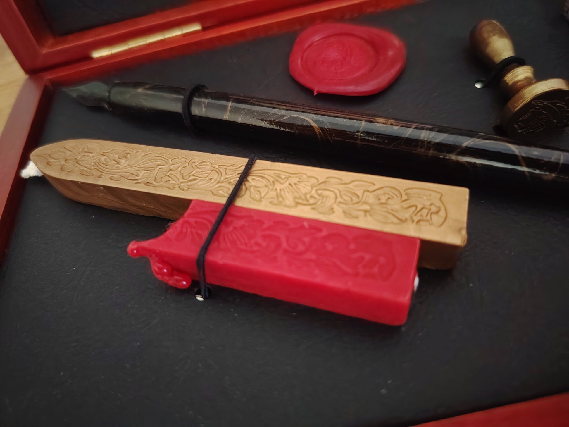 Vintage Manuscript Writing & Wax Seal Set | Boxed Calligraphy Dip Pen & Sealing Kit photograph 5