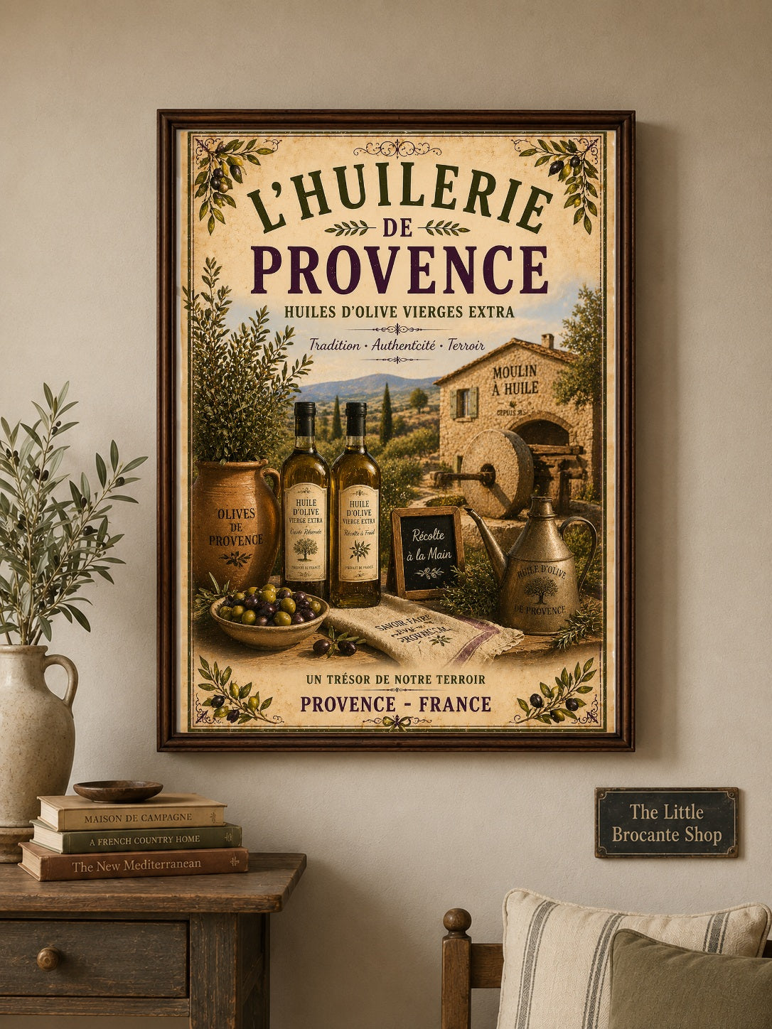 L'Huilerie de Provence – Vintage French Olive Oil Mill, French Country
Provence
Rustic Farmhouse
Brocante
Cottagecore
Mediterranean
Country Kitchen
Rustic Chic
Vintage European
Traditional
French Provincial
Old World
Continental
Mediterranean Farmhouse wall artwork.