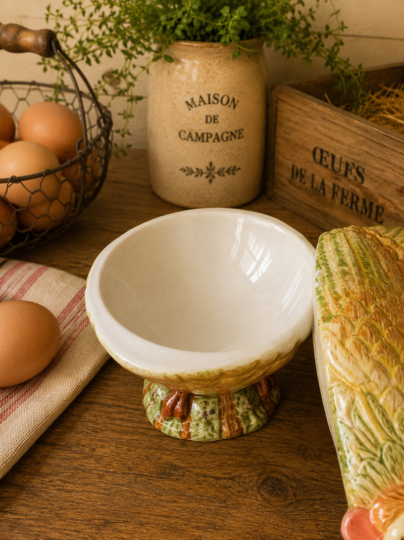 Vintage Ceramic Hen Egg Holder – Hand‑painted, Lidded Dish photograph 5