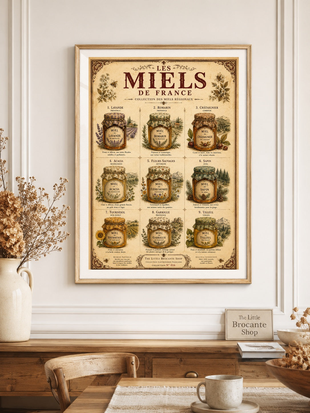 Les Miels de France | Vintage French Regional Honey Collection | French Country Kitchen Wall Art, French country wall artwork. – image 5