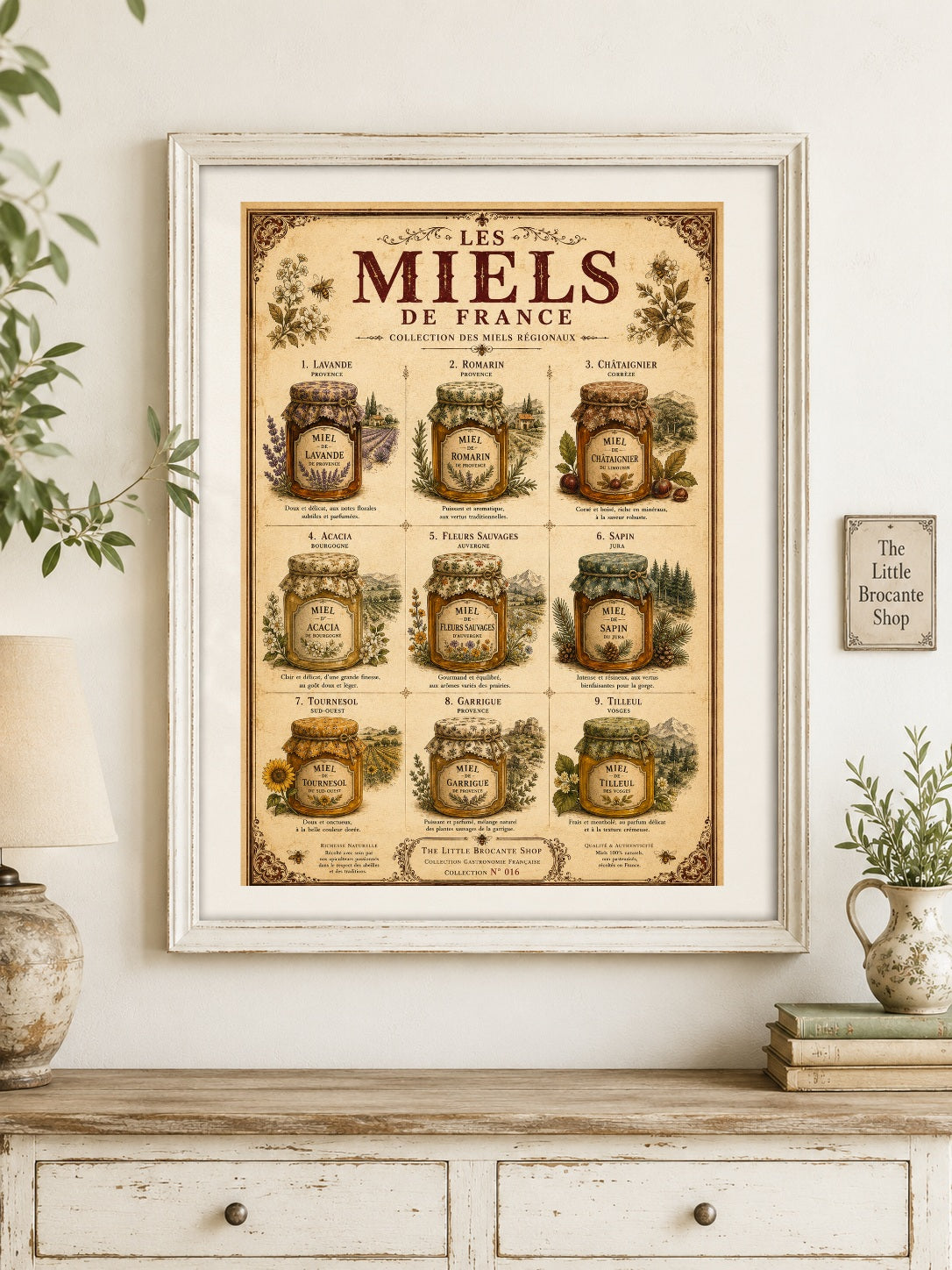 Les Miels de France | Vintage French Regional Honey Collection | French Country Kitchen Wall Art, French country wall artwork. – image 6