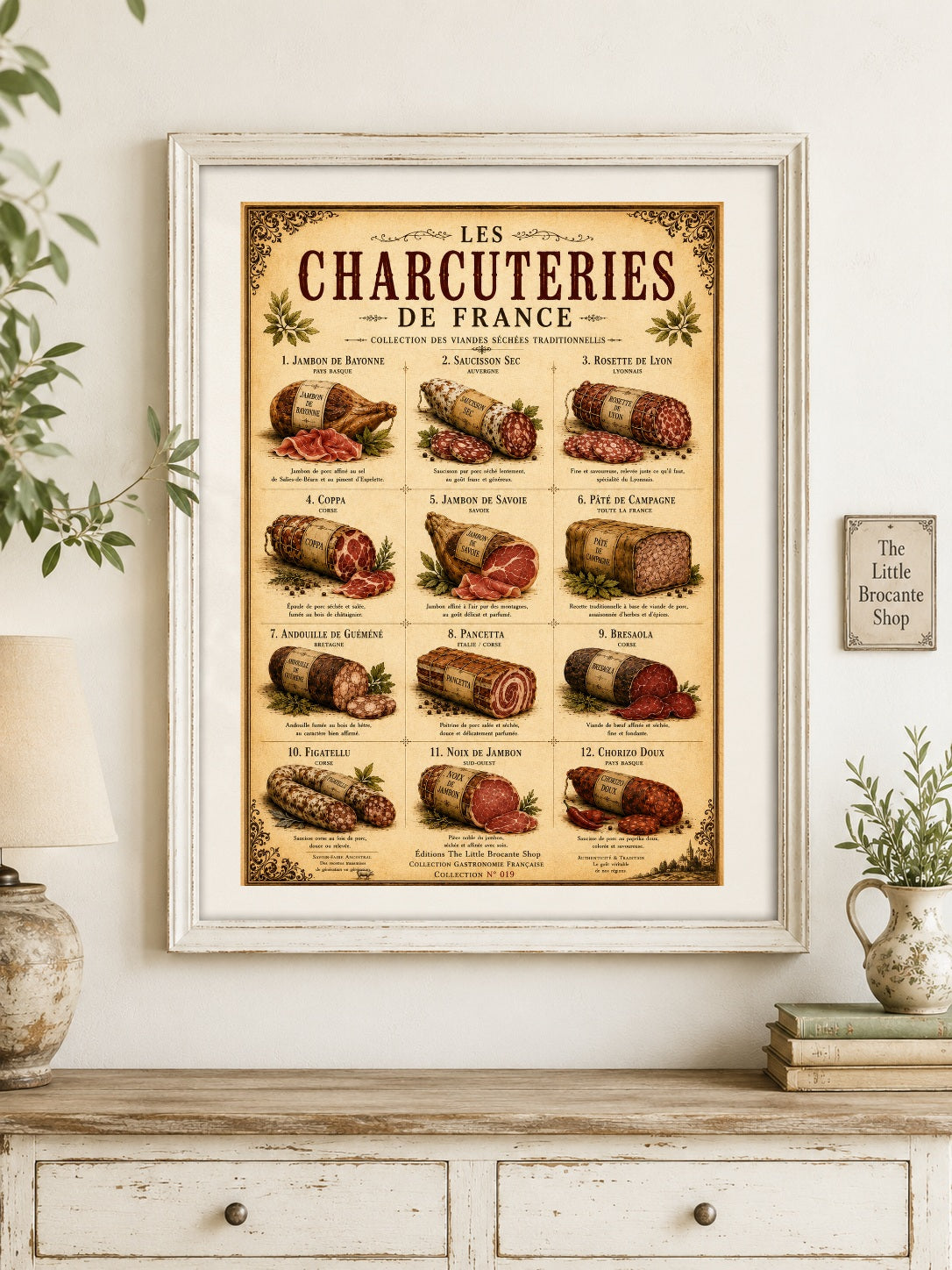 Les Charcuteries de France | Vintage French Charcuterie Collection | Rustic Kitchen Wall Art, French country wall artwork. – image 6