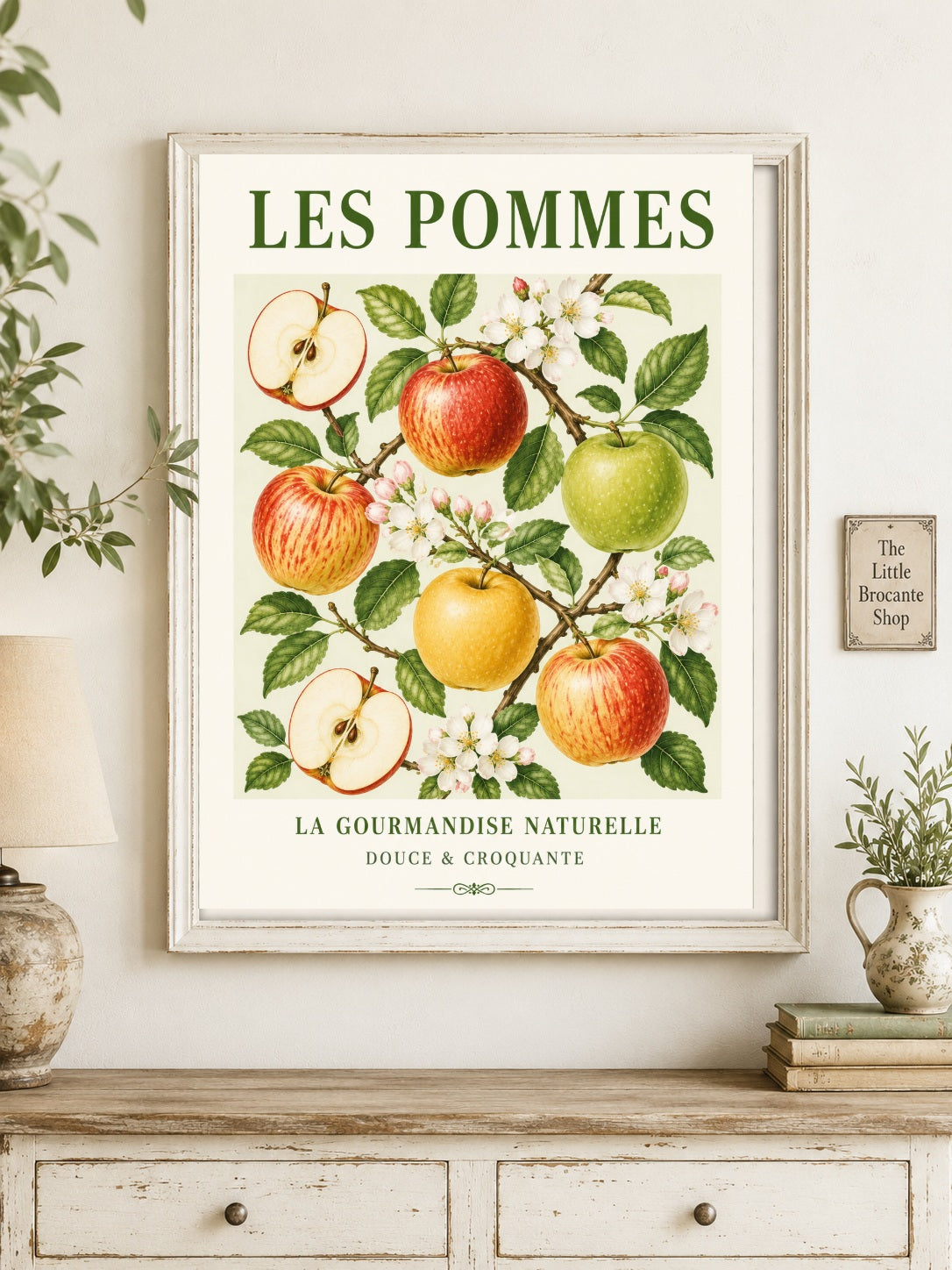 French Apples Illustrated Print - Les Pommes | French Kitchen Wall Art  Unframed Art Print