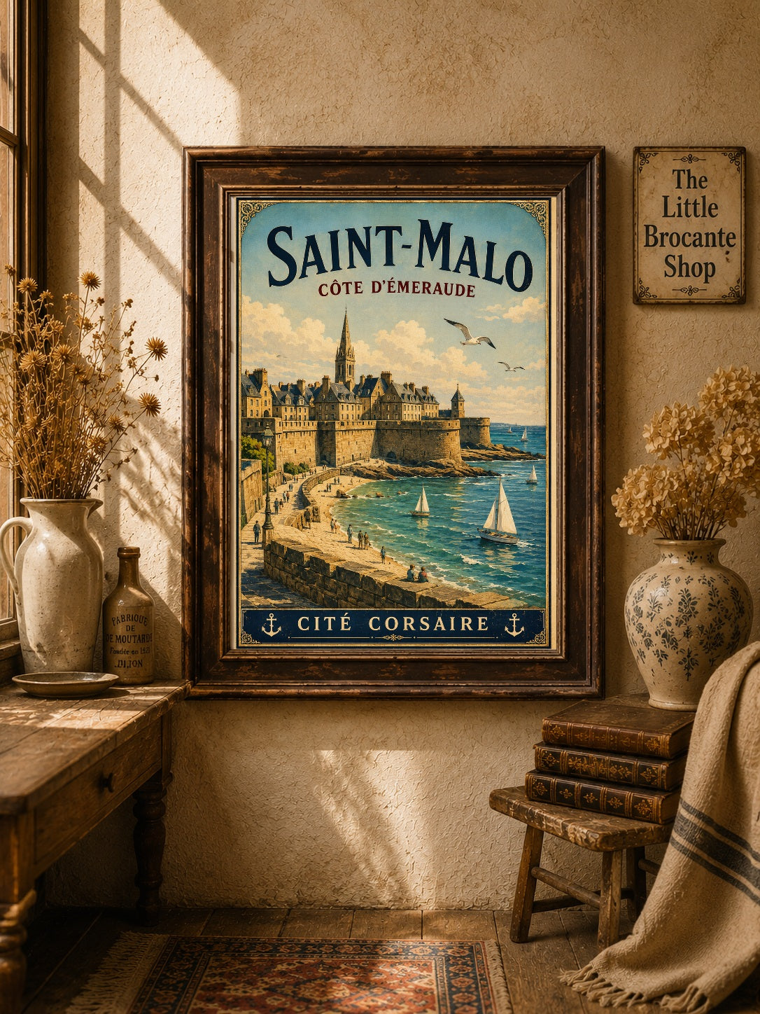 Saint-Malo – Côte d'Émeraude | Vintage Brittany Travel Print, Coastal
French Country
Breton
Nautical
Historic European
Vintage Travel
Cottage Style
Rustic Chic
Contemporary Classic
Scandinavian
Heritage Interiors
Timeless European wall artwork.
