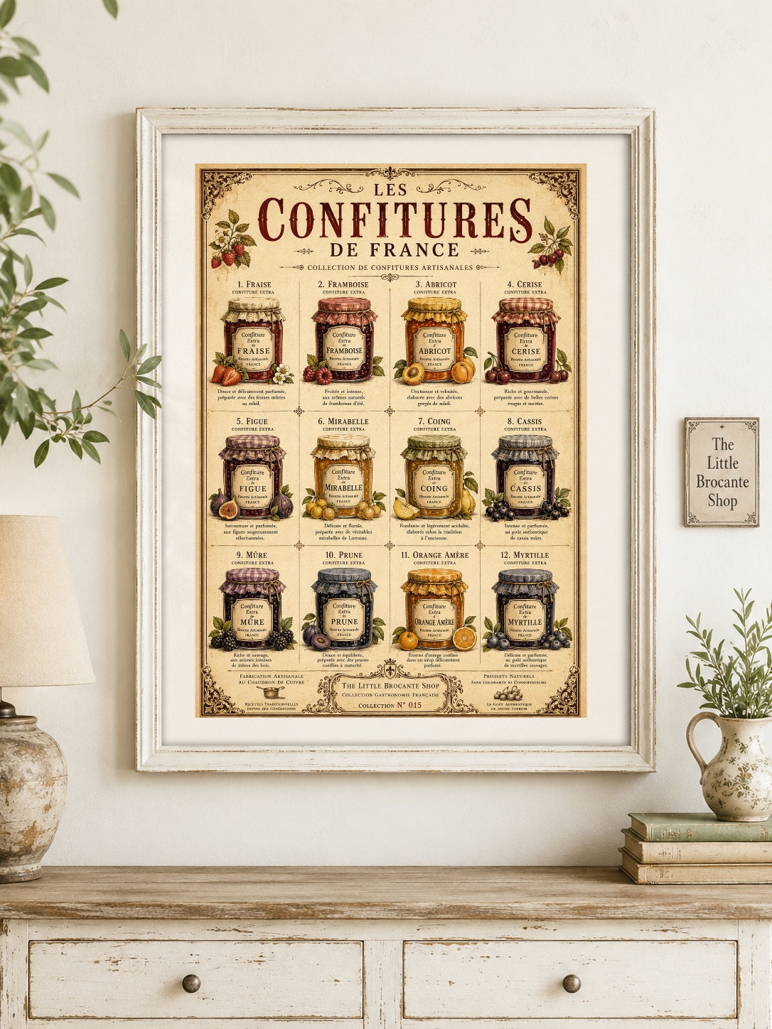 Les Confitures de France | Vintage French Artisan Jam Collection | French Country Kitchen Wall Art, French country wall artwork. – image 6