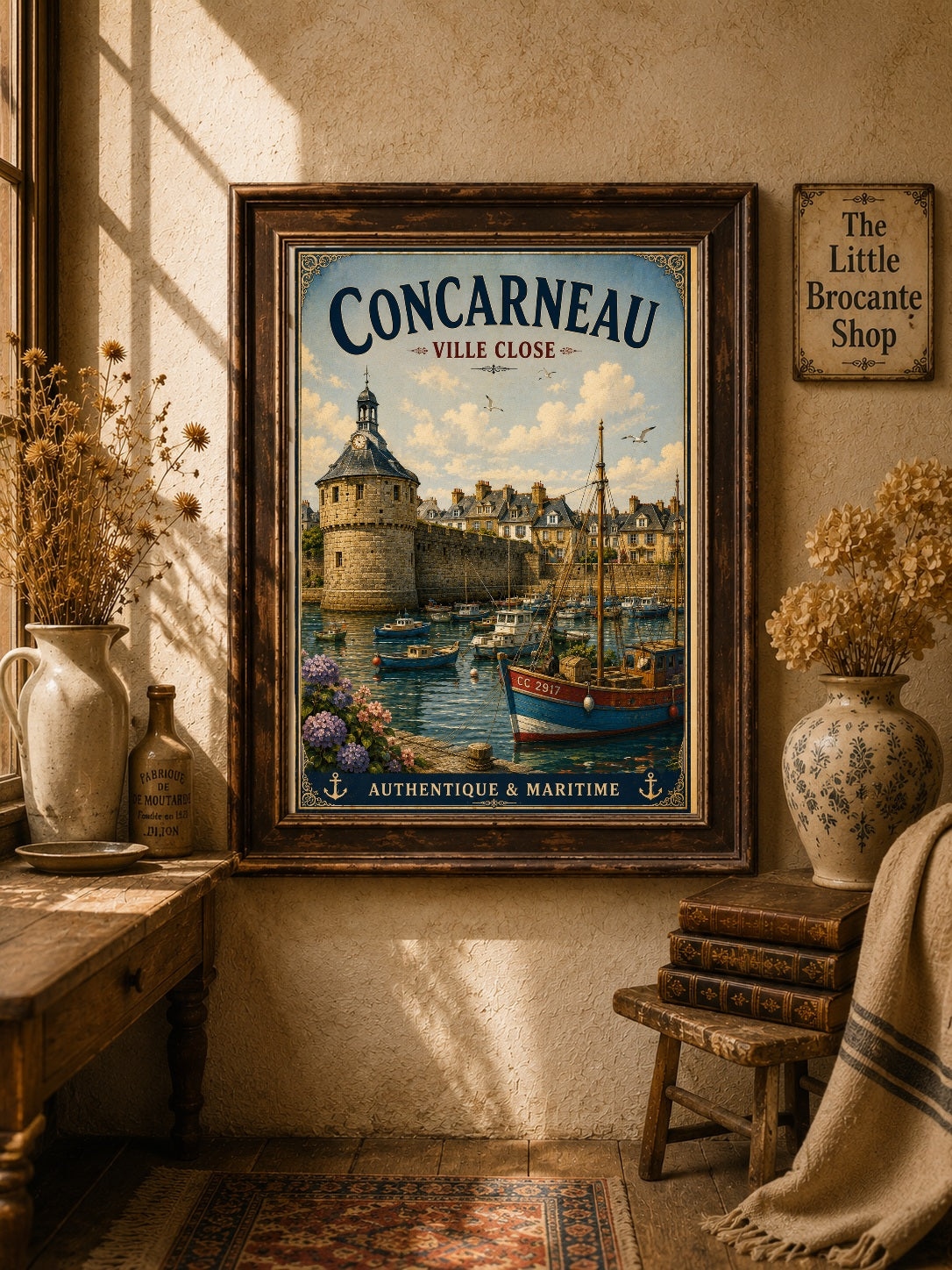 Concarneau – Ville Close | Vintage Brittany Harbour Travel Print, Coastal
Breton
French Coastal
Nautical
French Country
Vintage Travel
Scandinavian
Modern Coastal
Hamptons
Cottage Style
Rustic Coastal
Contemporary wall artwork.