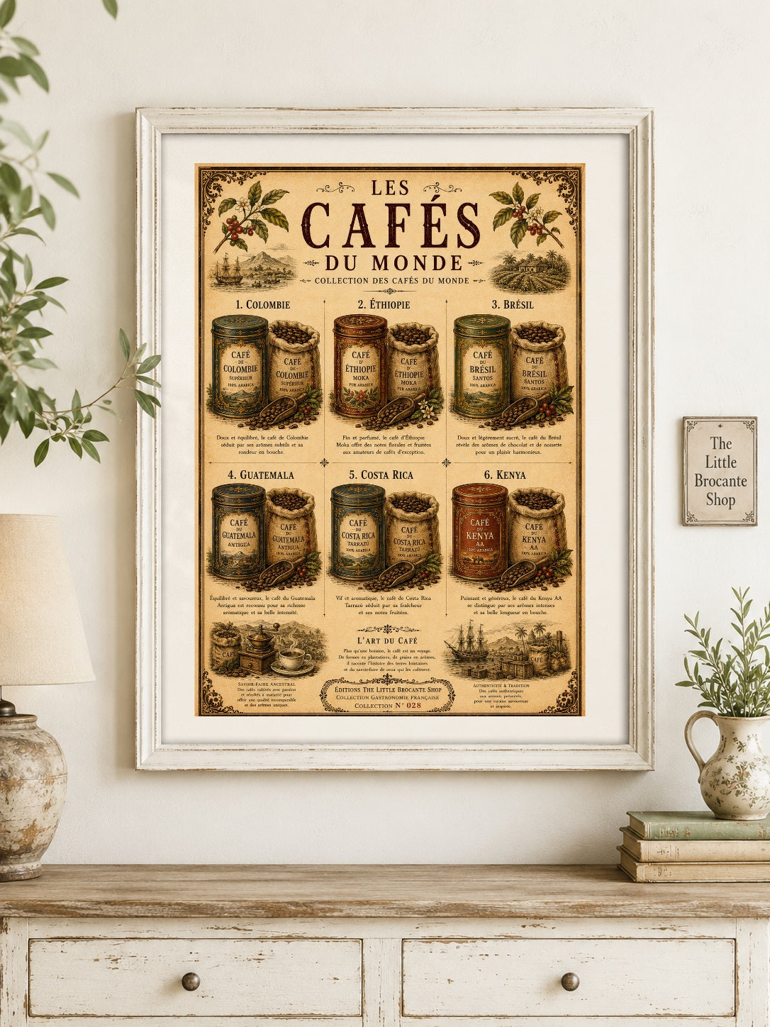 Les Cafés du Monde Vintage Coffee Print | French Coffee Wall Art | Coffee Lover Kitchen Poster, French country wall artwork. – image 6
