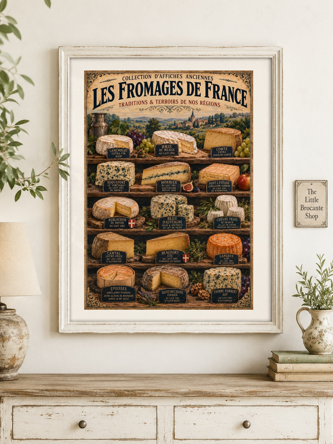 Les Fromages de France | Vintage French Cheese Collection Print, French Country
Rustic Farmhouse
Cottage Kitchen
Provincial French
Vintage Kitchen
Traditional
Country House
European Rustic
Bistro Style
Contemporary Country
Heritage Interiors wall artwork.