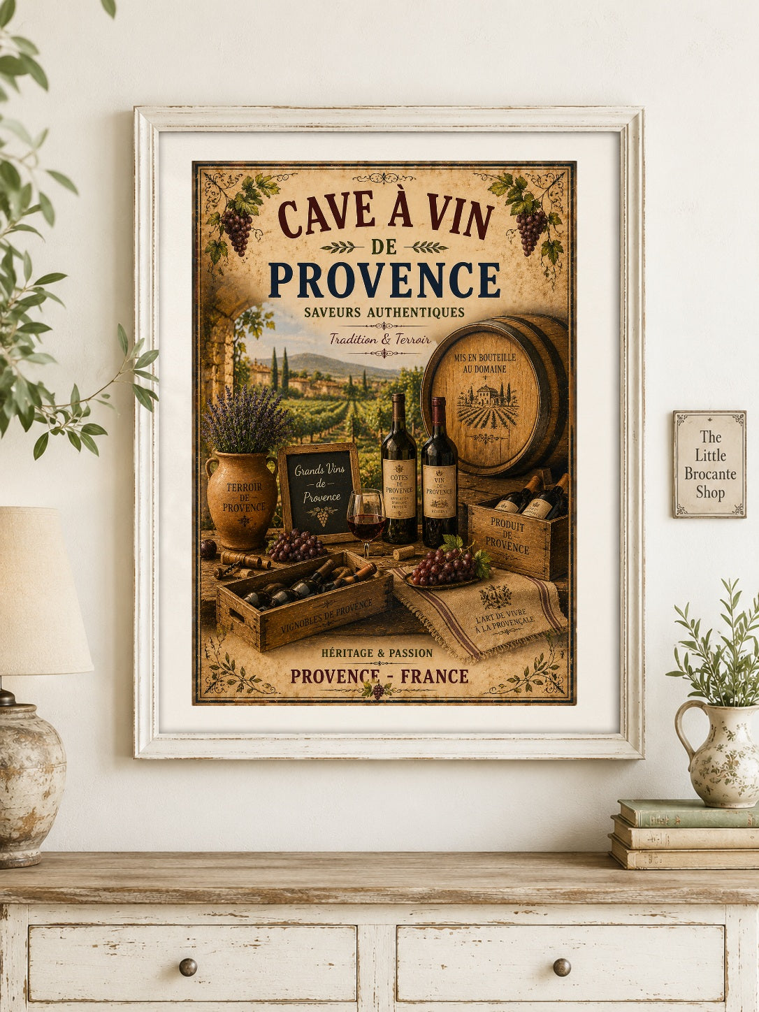 Cave à Vin de Provence – Vintage French Wine Cellar, French Country
Provence
Rustic Farmhouse
Brocante
Mediterranean
Country House
Rustic Chic
Vintage European
Traditional
French Provincial
Old World
Continental
Industrial Rustic
Wine Cellar Style wall artwork.