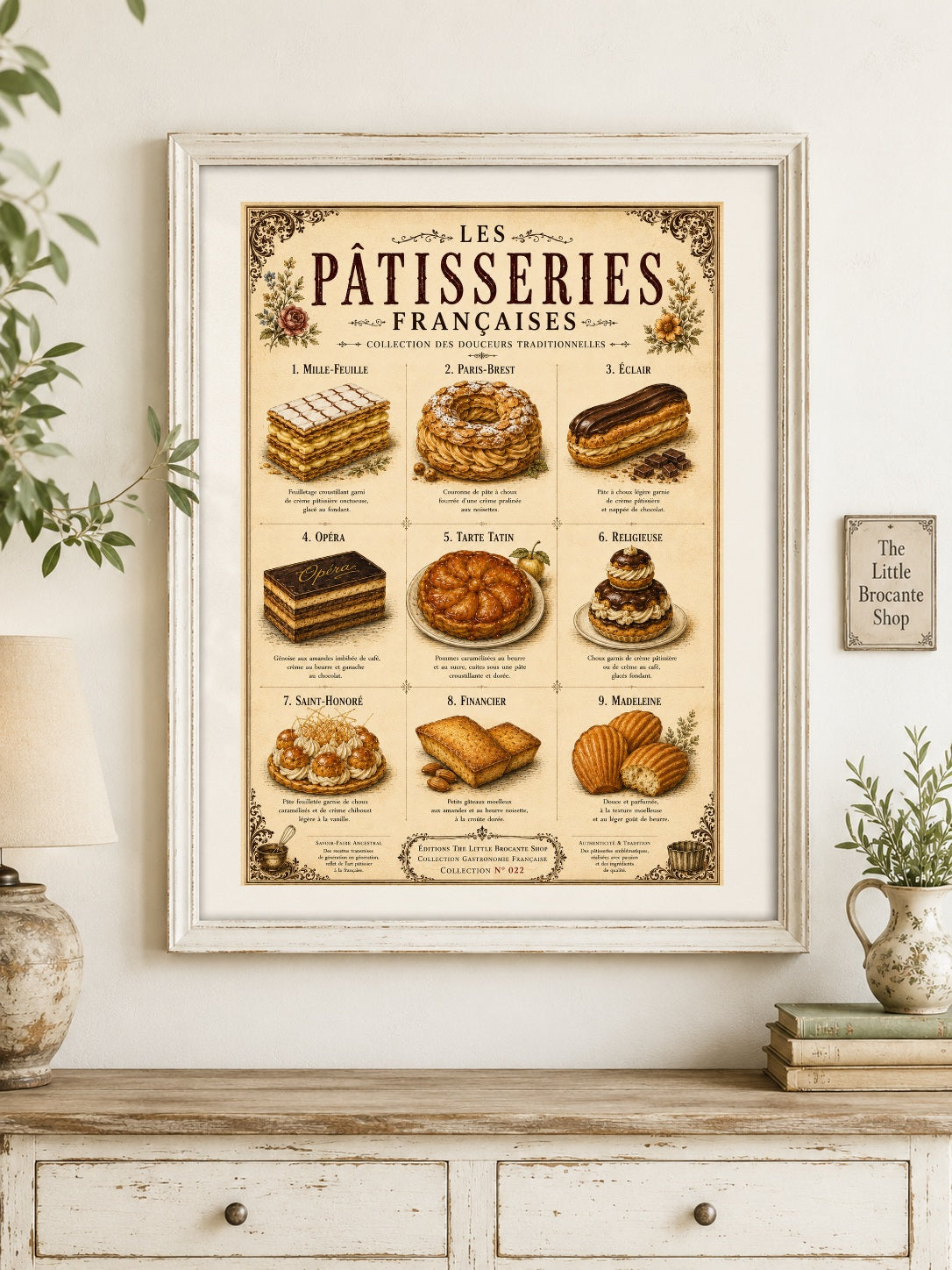 Les Pâtisseries Françaises | Vintage French Pastry Collection | French Bakery Kitchen Wall Art Print, French country wall artwork. – image 6